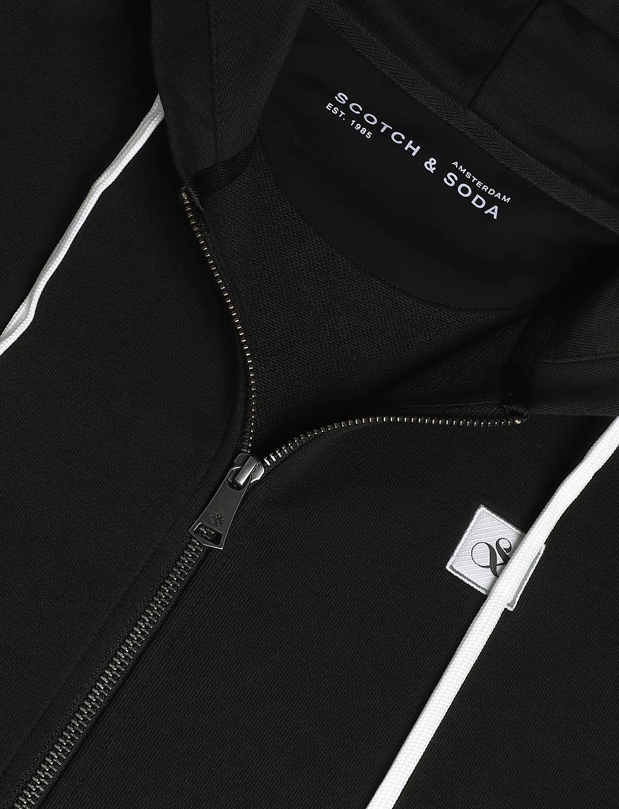 Scotch & Soda - Logo badge regular-fit zip-through hoodie - kapuzenpullover - meteorite - 2