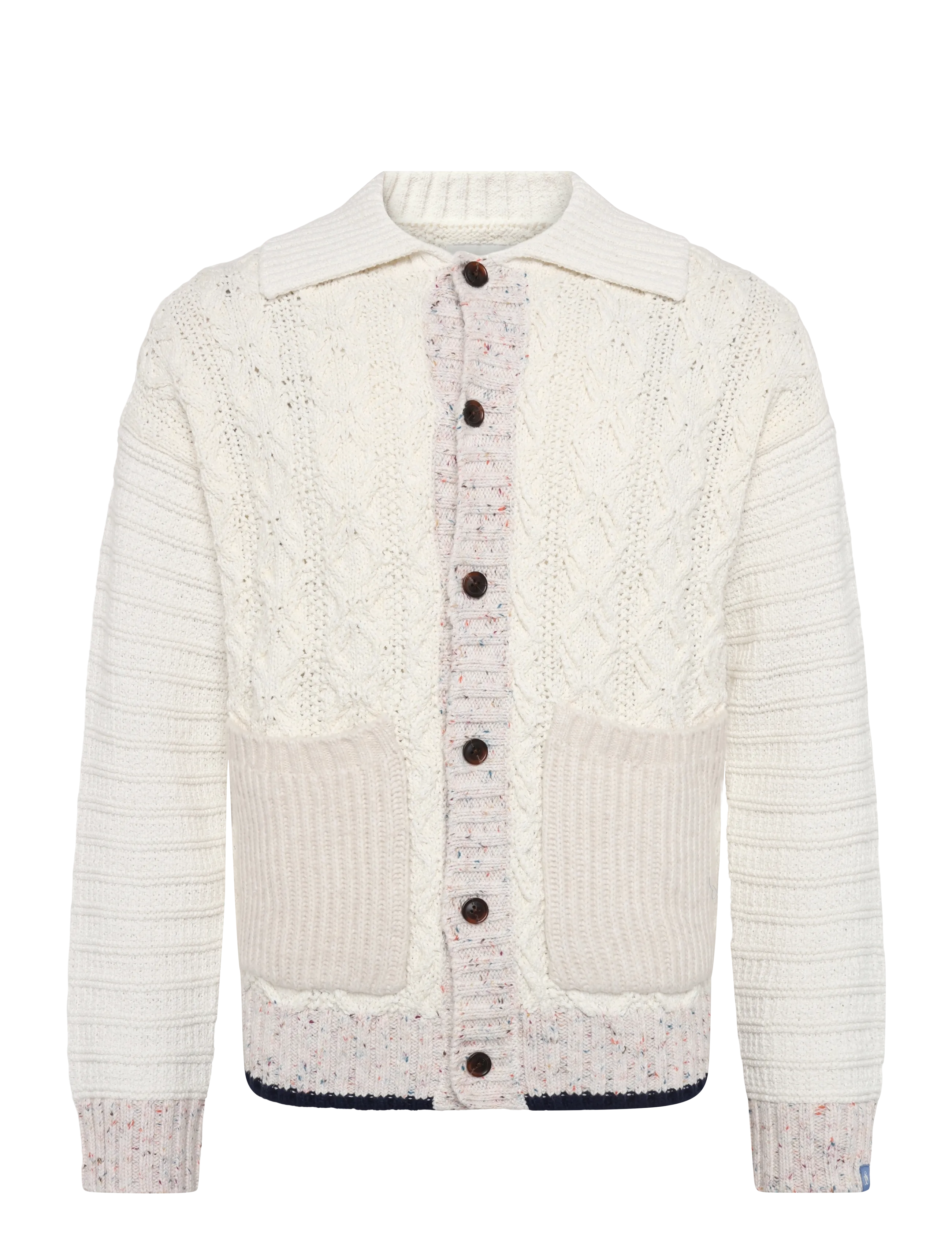 Scotch & Soda Multi-yarn loose-fit cardigan - Clothing - EGGNOG / cream