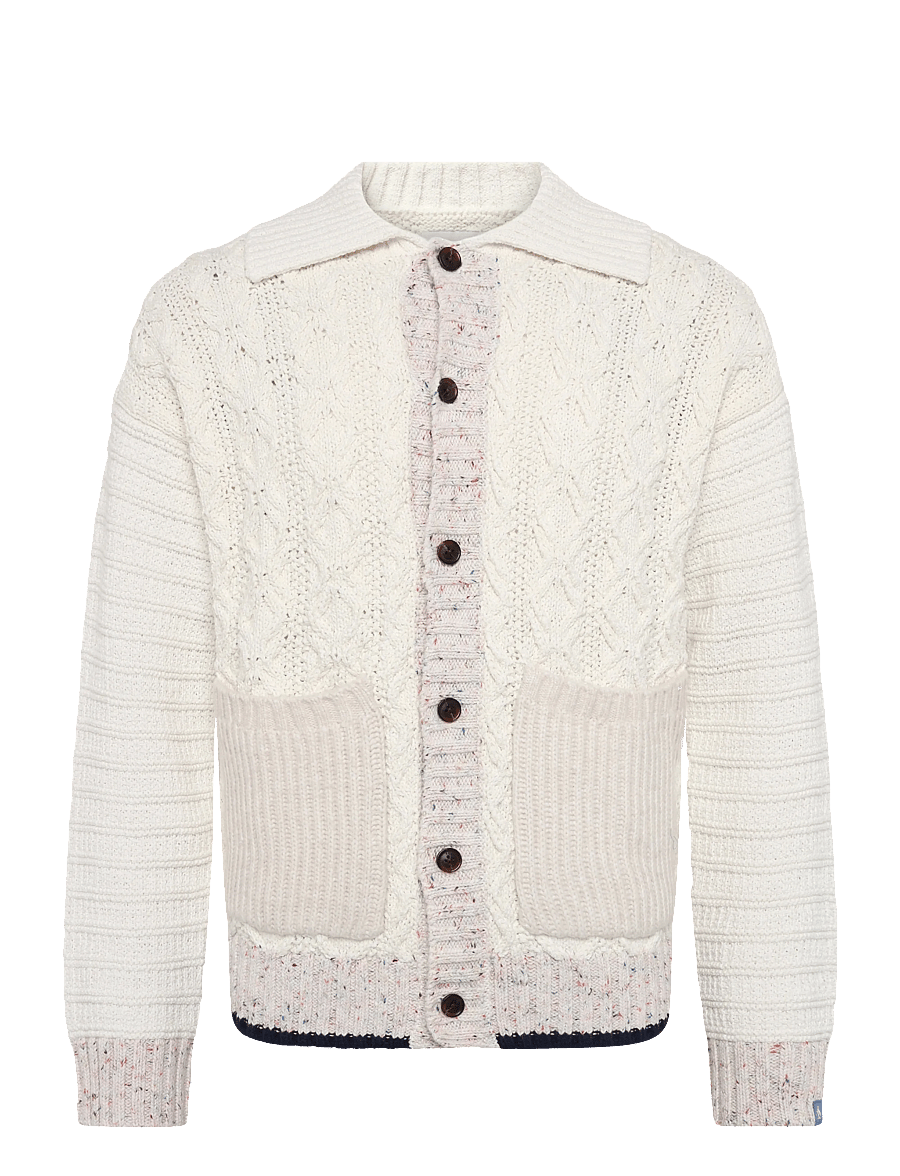 Scotch & Soda - Multi-yarn loose-fit cardigan - cardigans - eggnog - 0