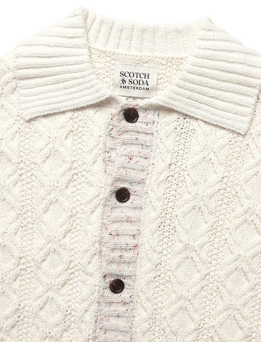 Scotch & Soda - Multi-yarn loose-fit cardigan - cardigans - eggnog - 2