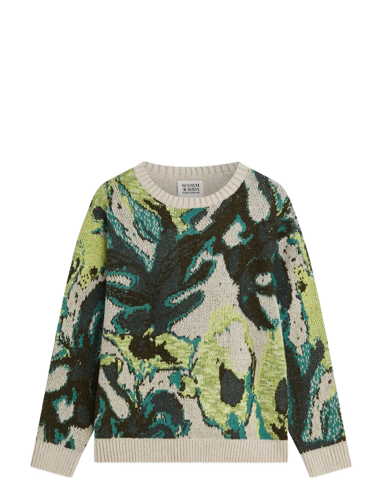 Scotch & Soda Watercolour cotton-linen blend loose-fit pullover - Knitwear - WATERCOLOUR / multi
