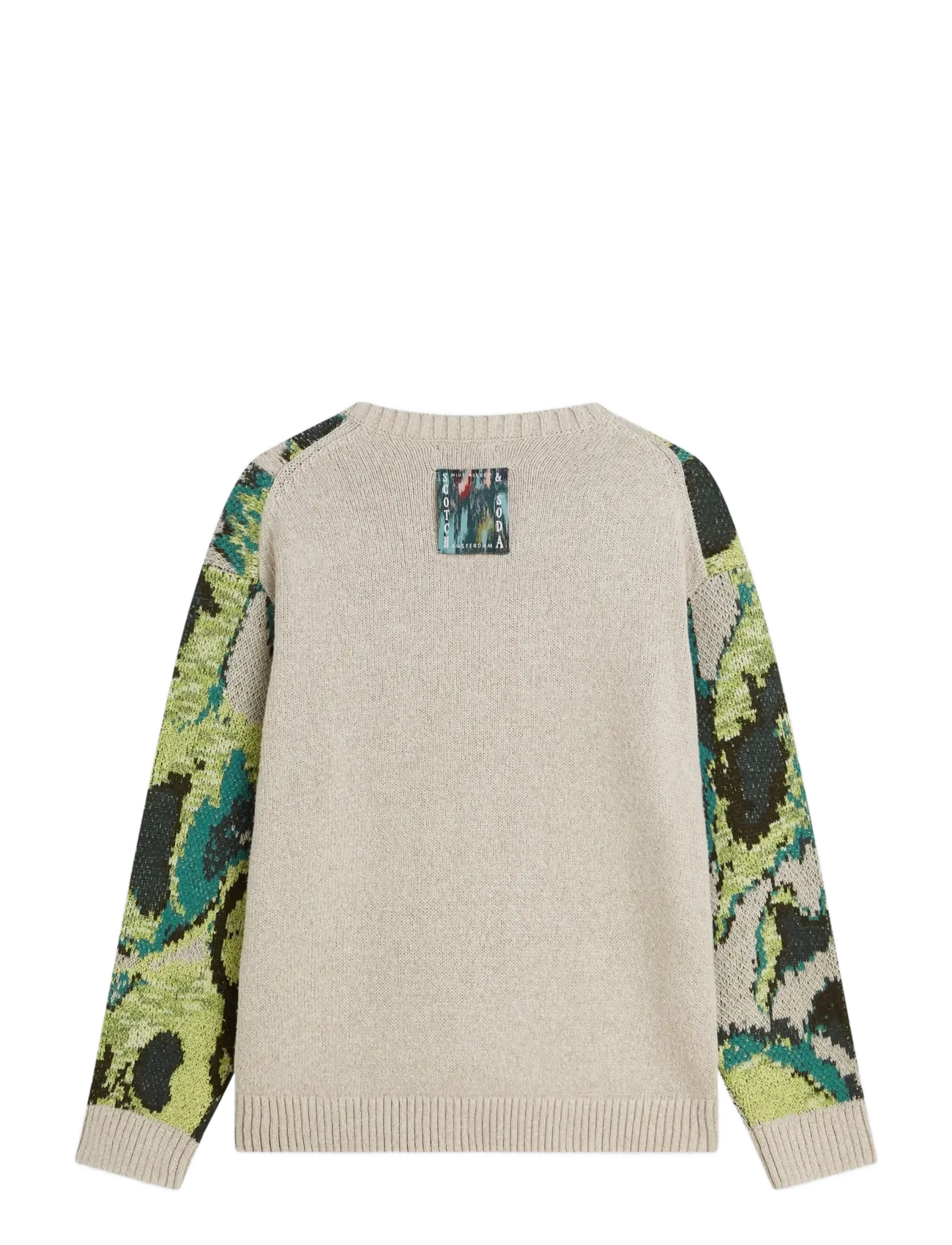 Scotch & Soda - Watercolour cotton-linen blend loose-fit pullover - round necks - watercolour - 1