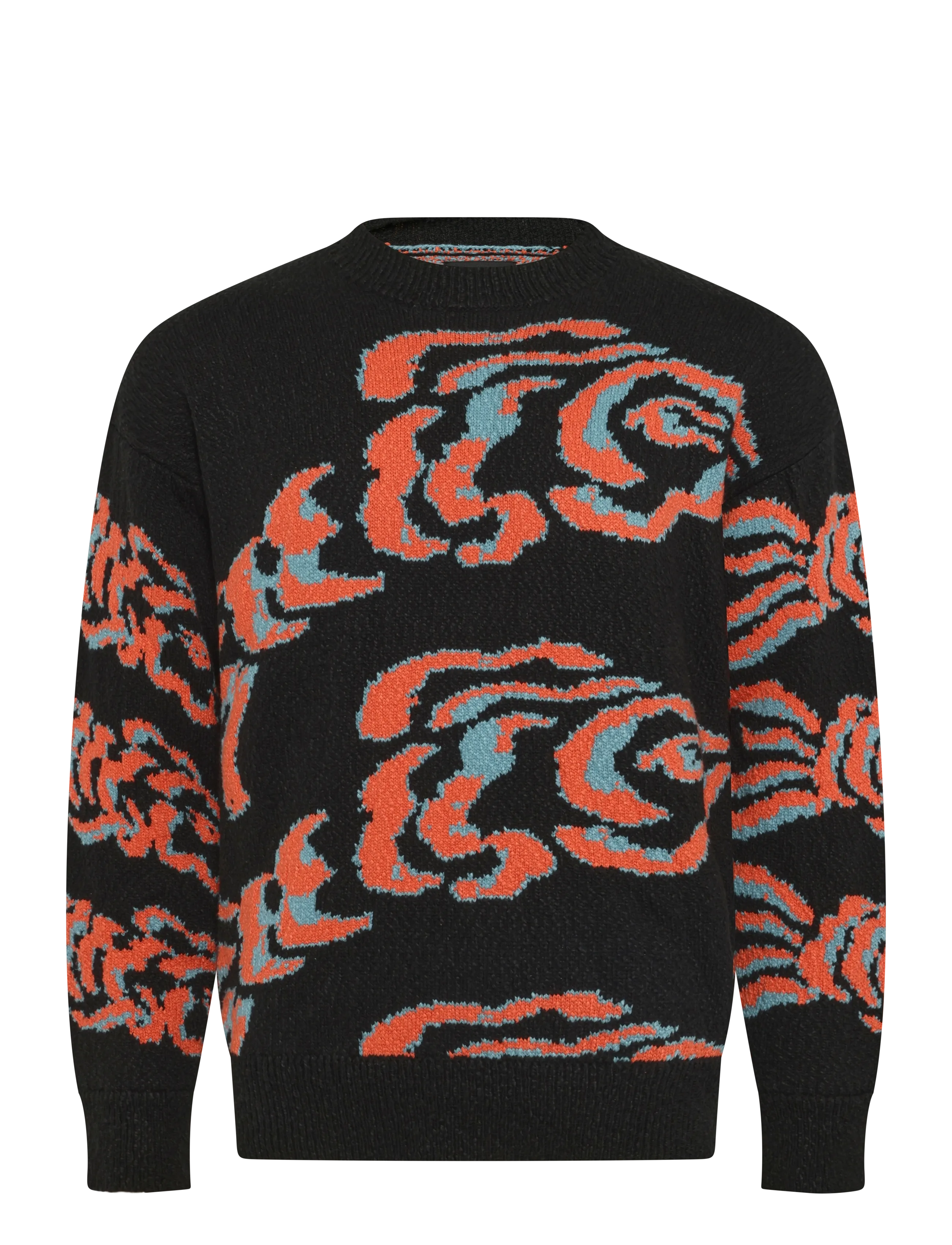 Scotch & Soda Jacquard extra dropped shoulder pullover - Ümara kaelusega - FLYING FISH METEORITE / black
