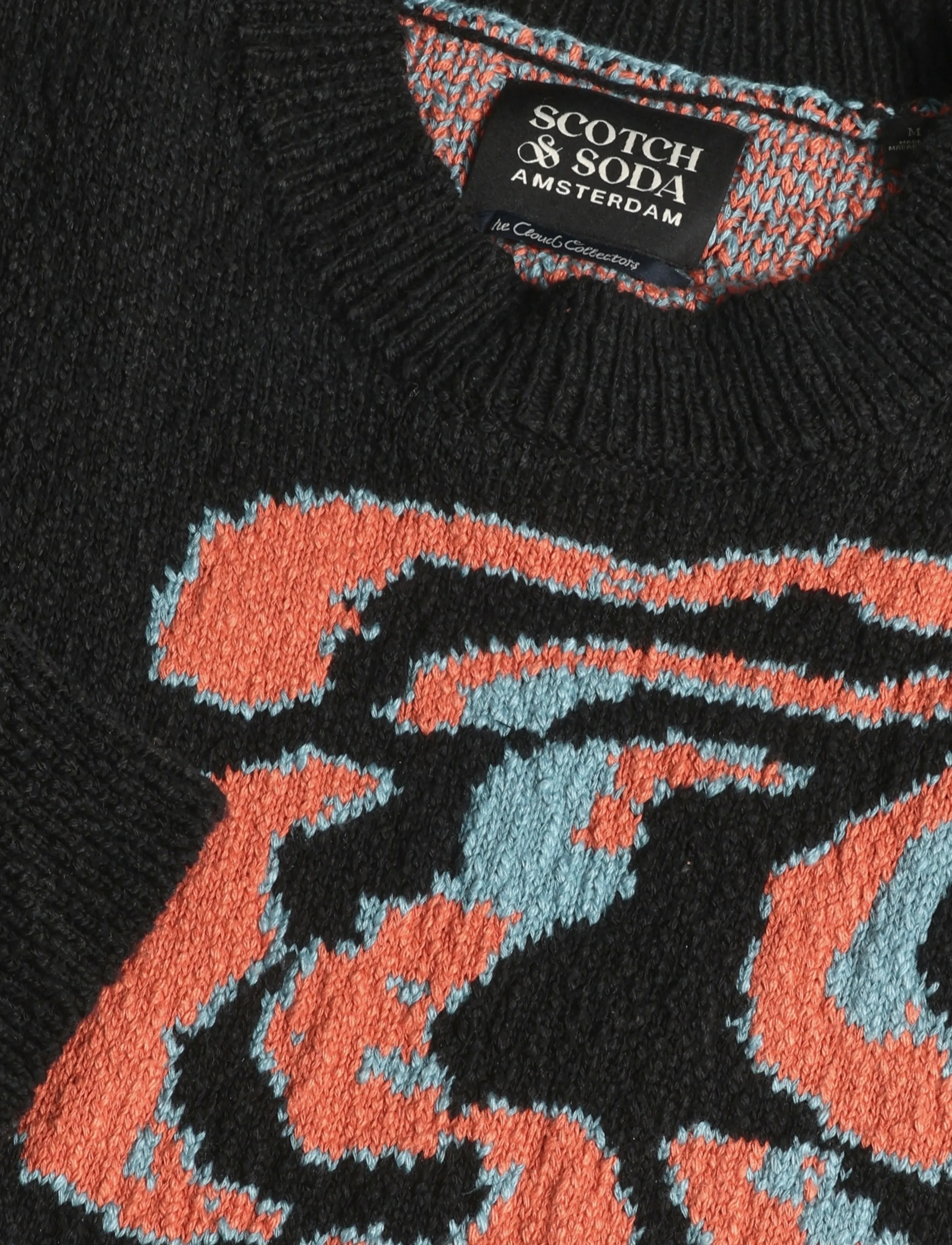 Scotch & Soda - Jacquard extra dropped shoulder pullover - Ümara kaelusega - flying fish meteorite - 2