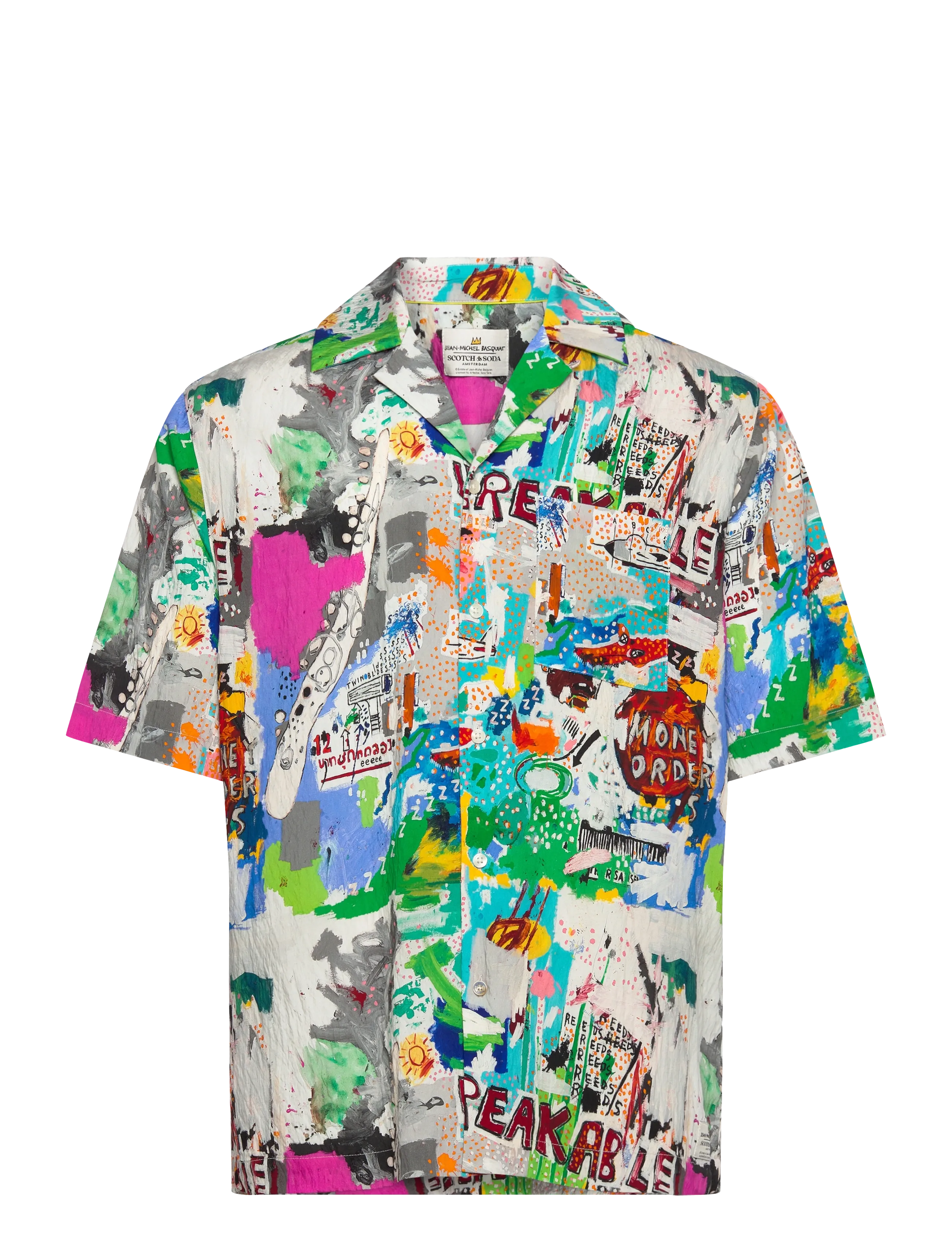 Scotch & Soda Basquiat Printed Relaxedfit Shortsleeved Shirt - Scotch & Soda - BASQUIAT UNBREAKABLE / multi