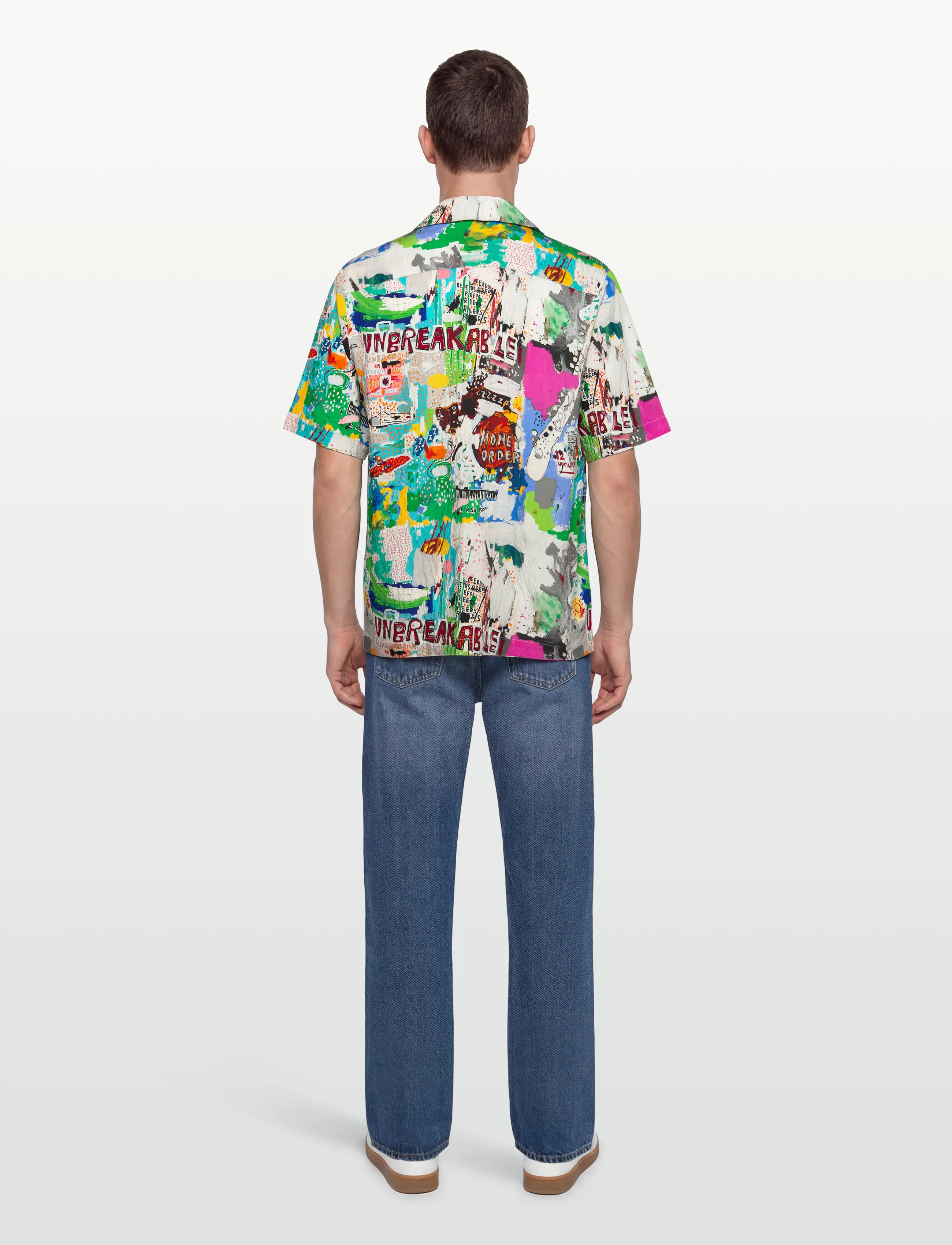 Scotch & Soda - Basquiat Printed Relaxedfit Shortsleeved Shirt - mønstrede skjorter - basquiat unbreakable - 4
