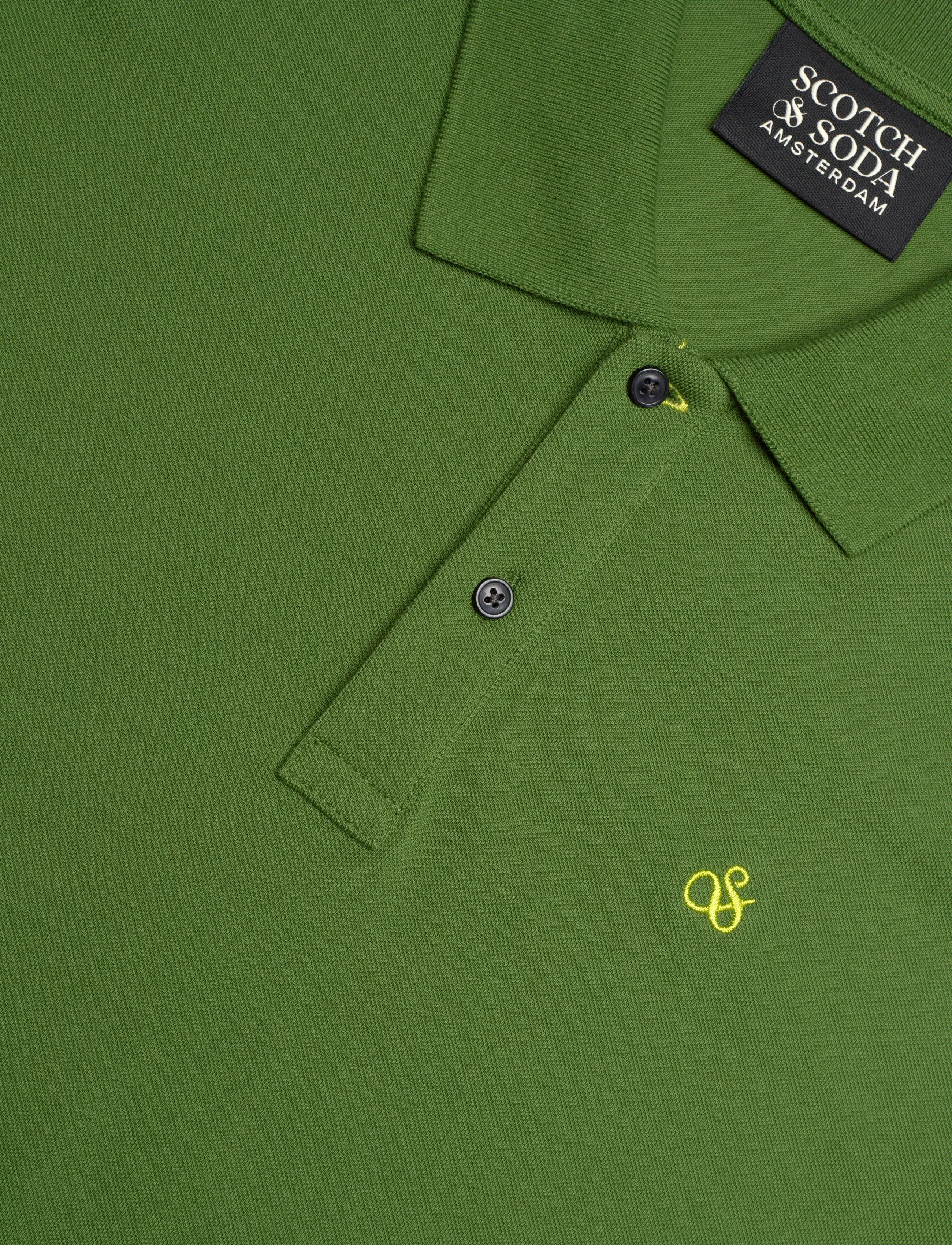 Scotch & Soda - Seasonal Core Pique Chest Logo Polo - kortærmede poloer - garden green - 2