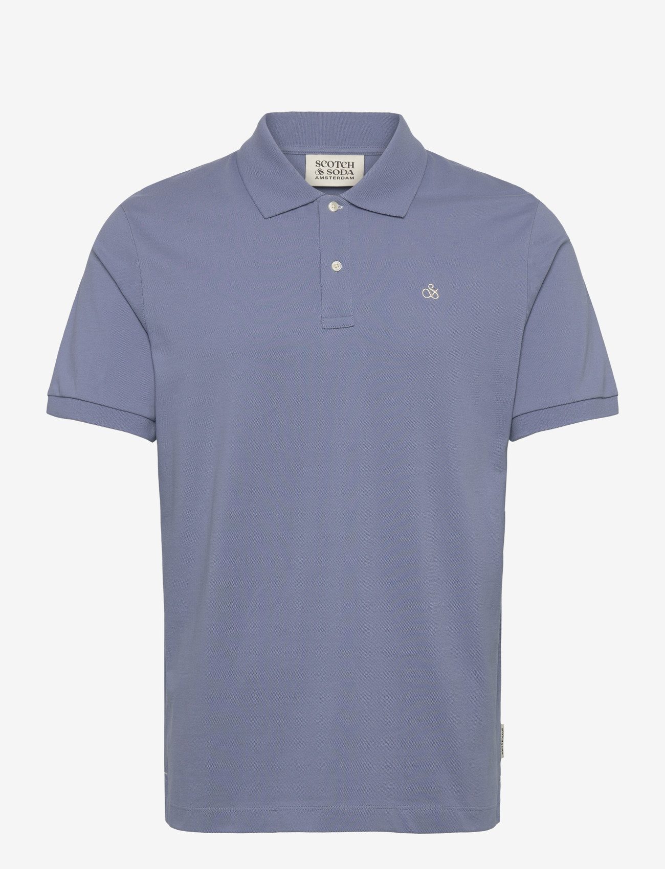 Scotch & Soda - Seasonal Core Pique Chest Logo Polo - kortærmede poloer - infinity - 0