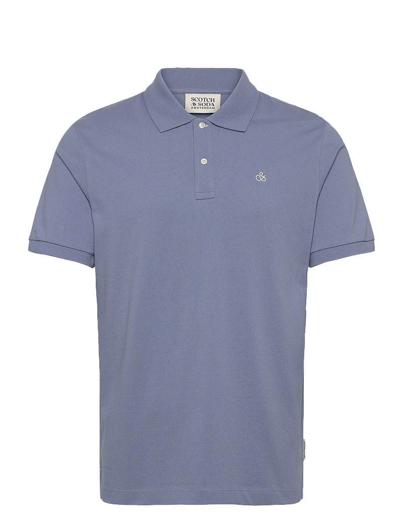 Scotch & Soda - Seasonal Core Pique Chest Logo Polo - kortærmede poloer - infinity - 0