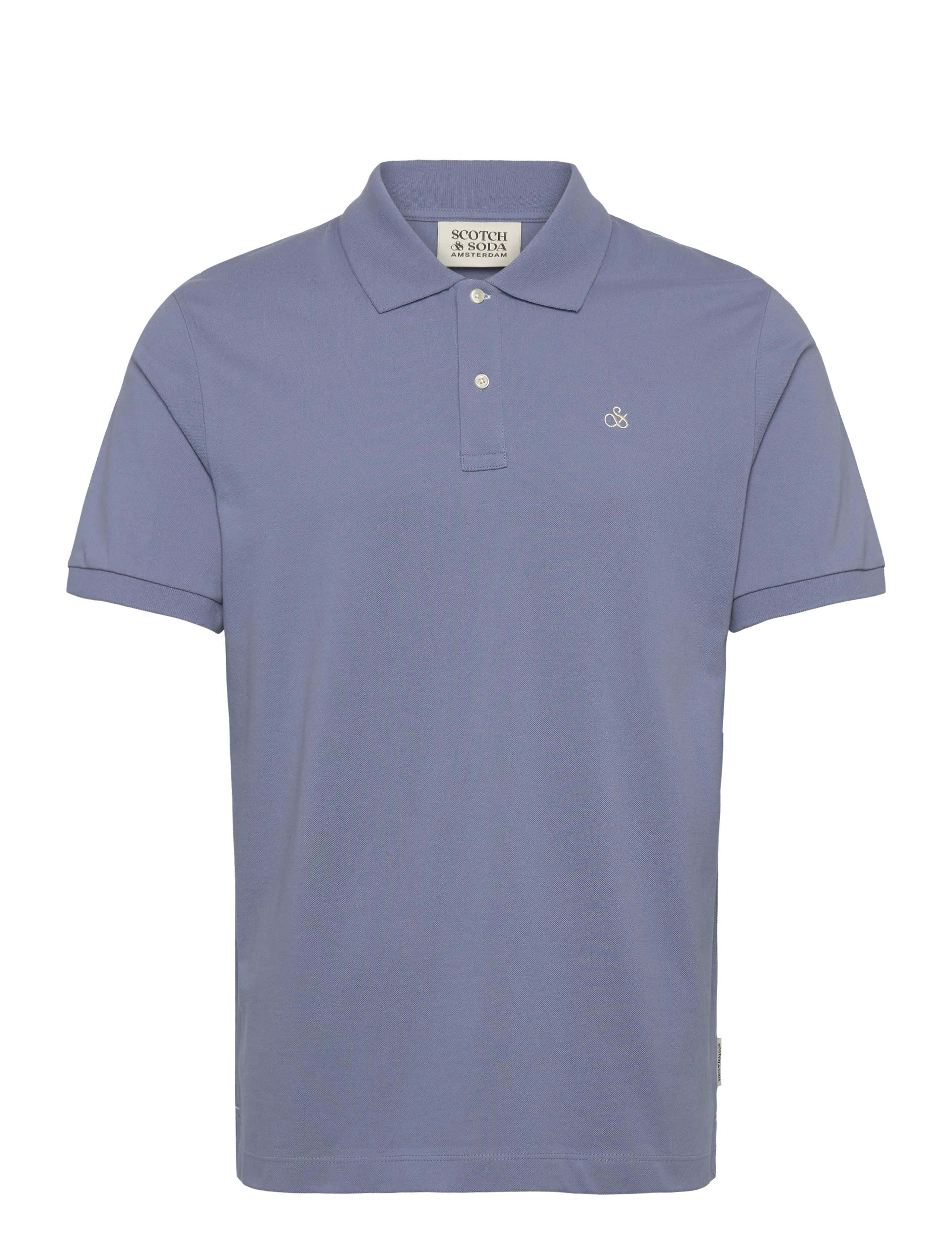 Scotch & Soda Seasonal Core Pique Chest Logo Polo - Scotch & Soda Men - INFINITY / blue