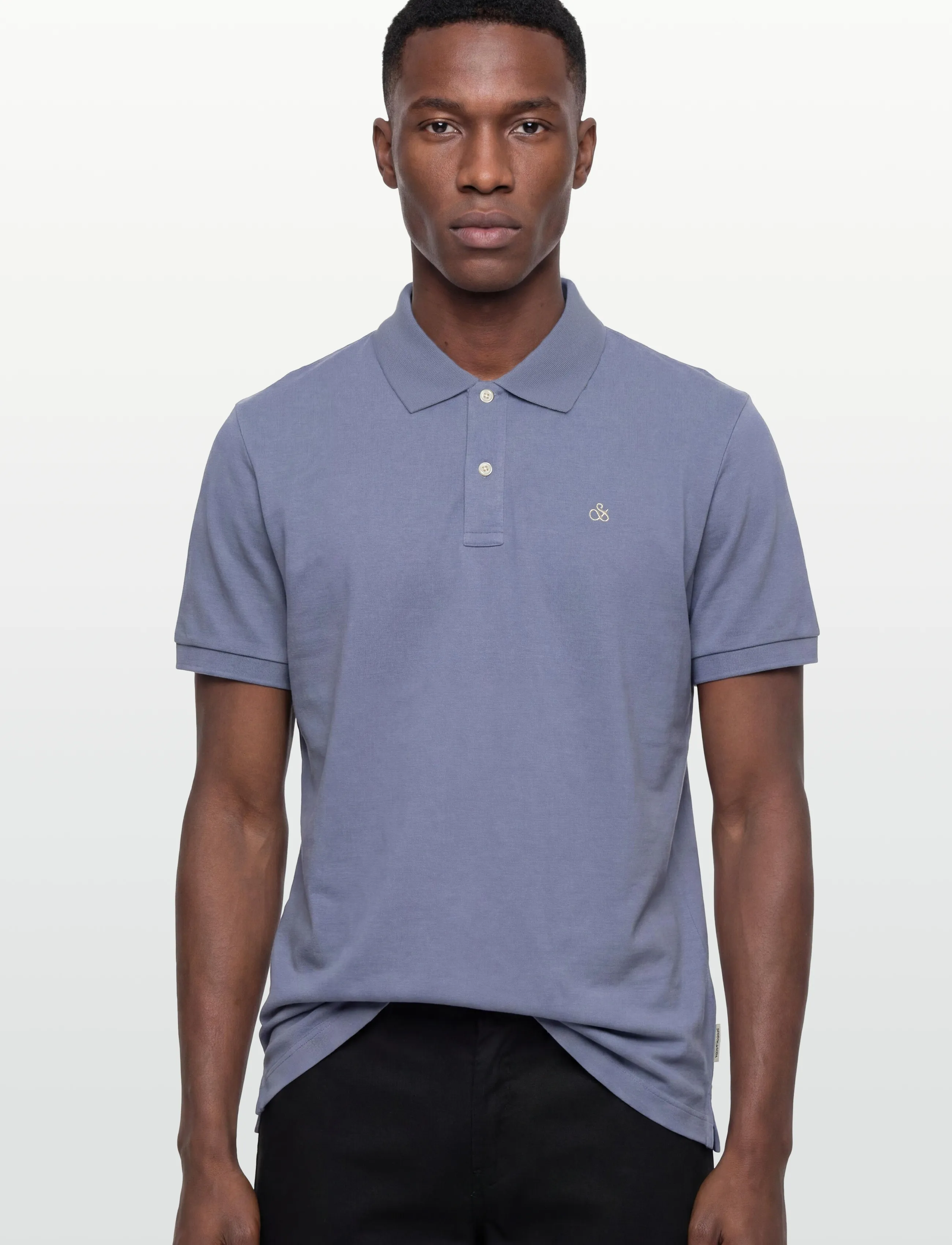 Scotch & Soda - Seasonal Core Pique Chest Logo Polo - kortærmede poloer - infinity - 3