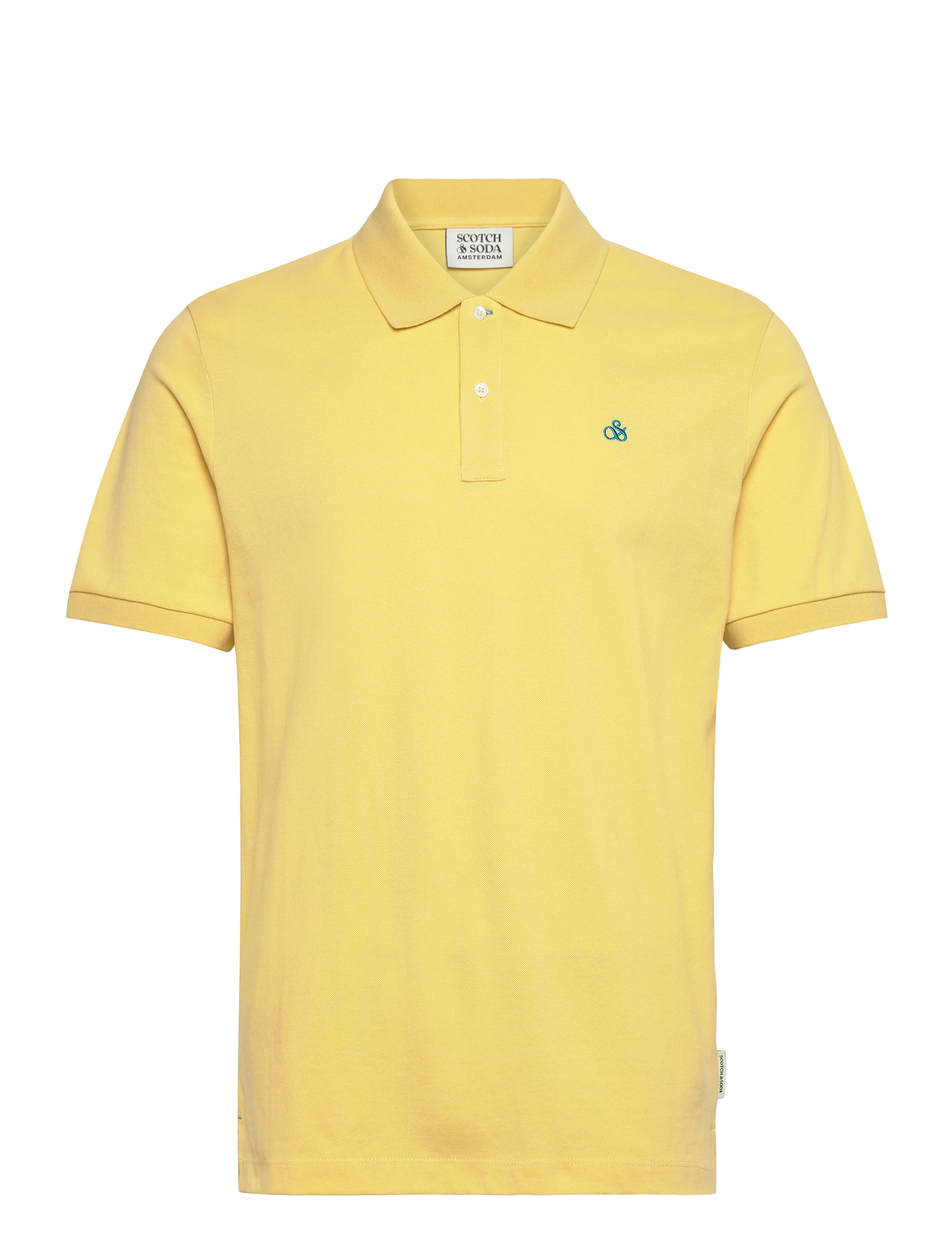 Scotch & Soda Seasonal Core Pique Chest Logo Polo - Scotch & Soda - RAFFIA / yellow