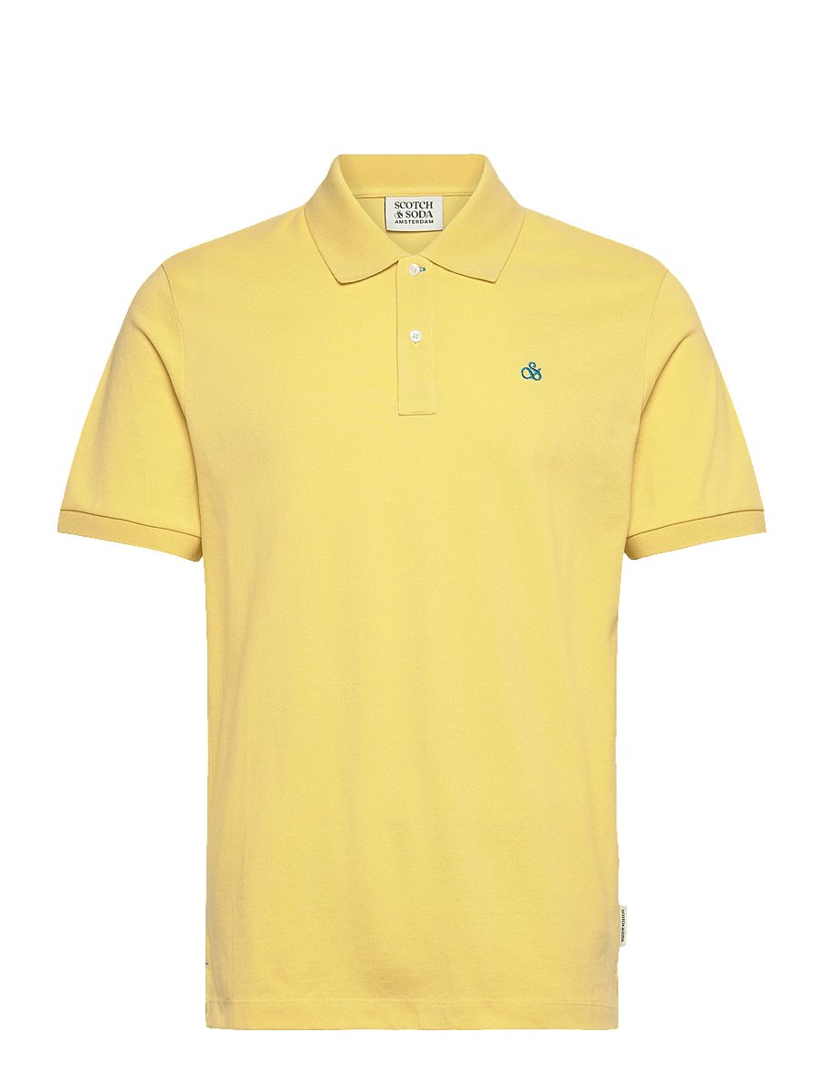 Scotch & Soda - Seasonal Core Pique Chest Logo Polo - kortærmede poloer - raffia - 1