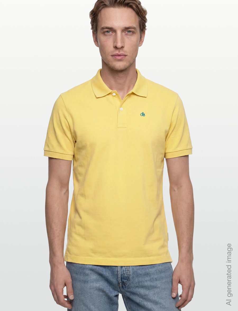 Scotch & Soda - Seasonal Core Pique Chest Logo Polo - kortærmede poloer - raffia - 3