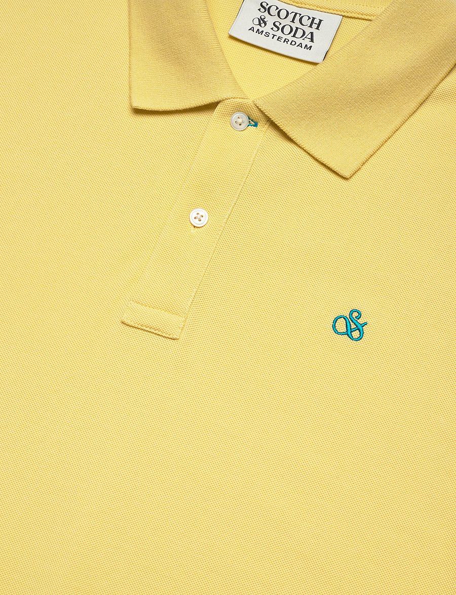 Scotch & Soda - Seasonal Core Pique Chest Logo Polo - kortærmede poloer - raffia - 5