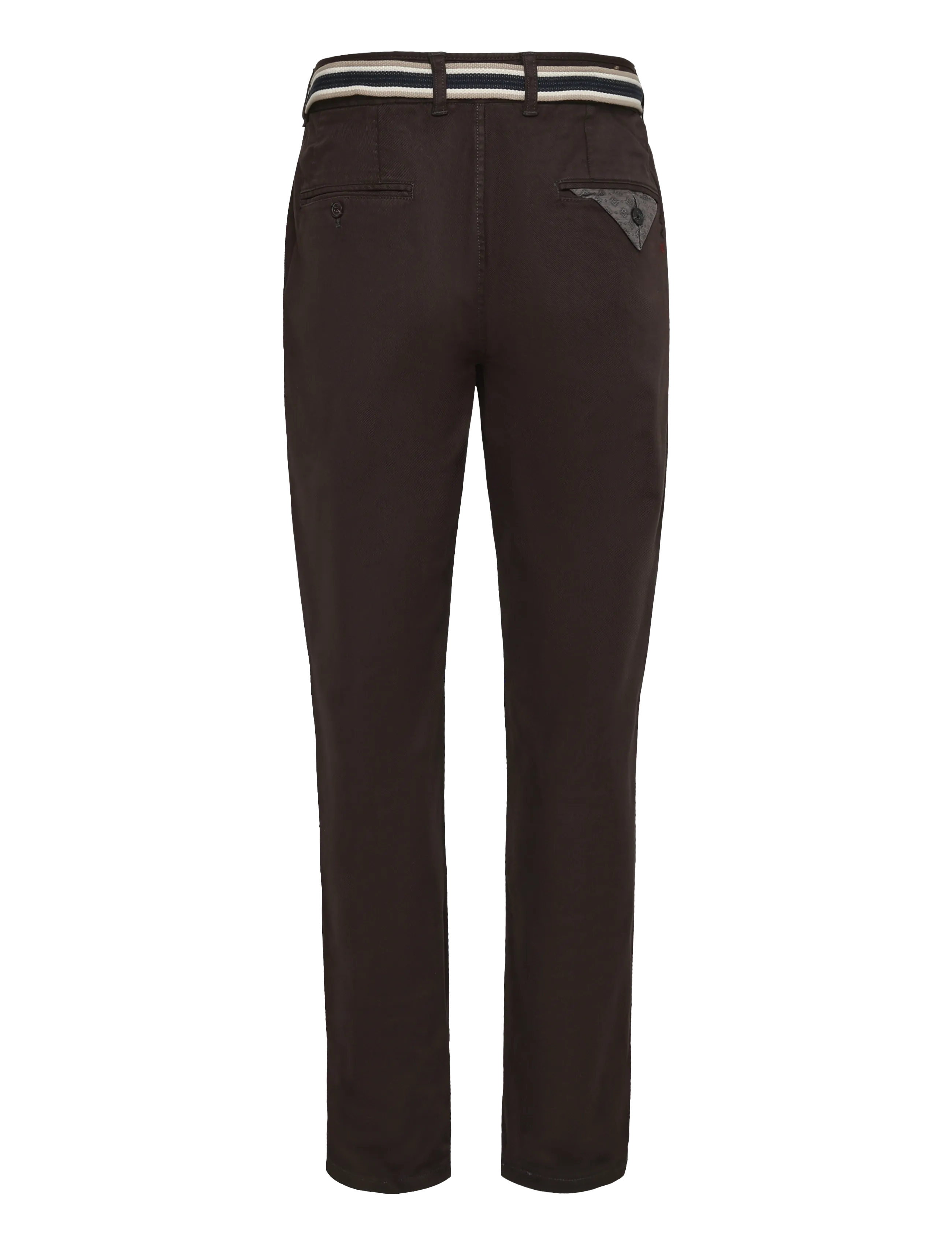 Scotch & Soda - Warren cotton-blend twill belted chino - casual byxor - raven - 1