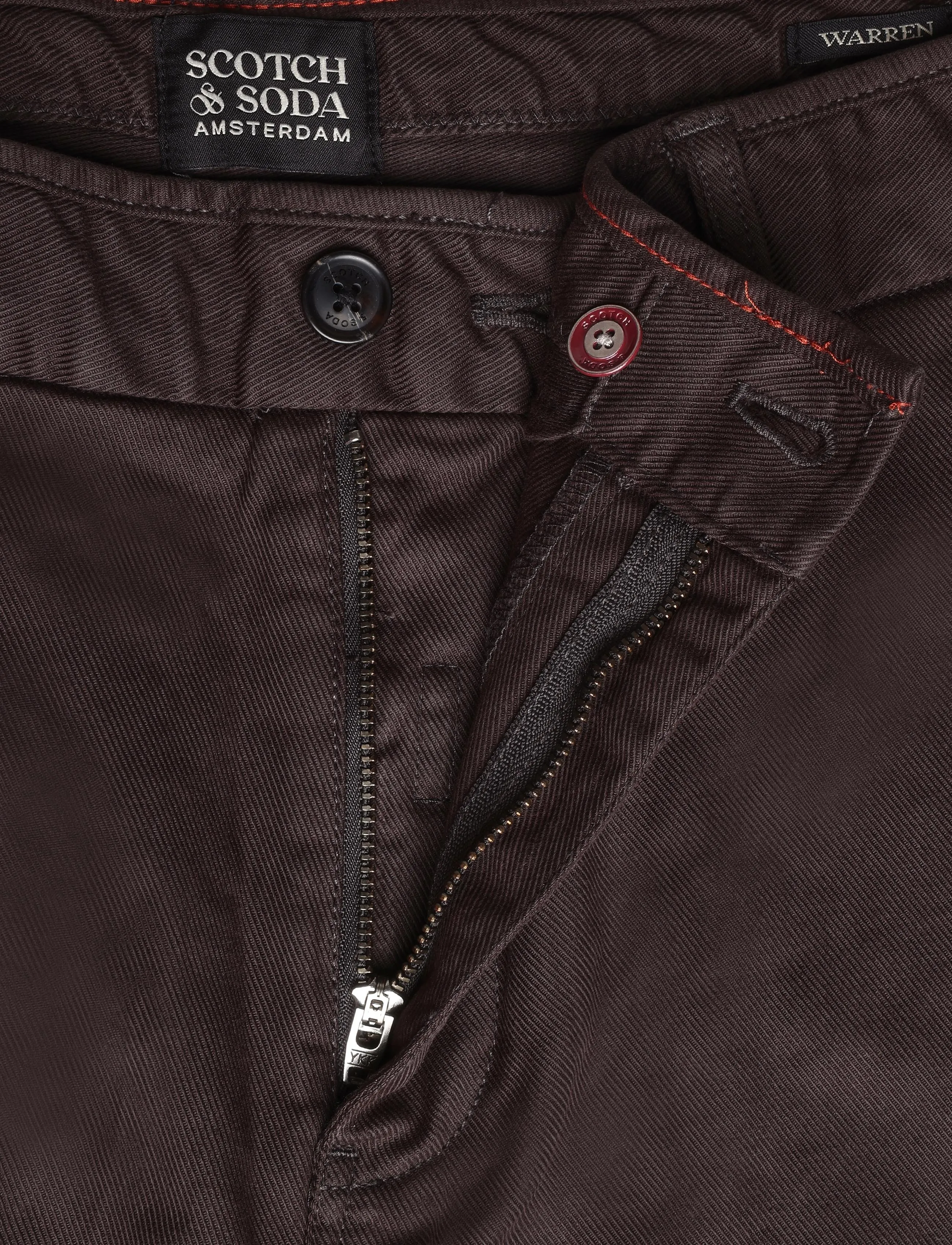 Scotch & Soda - Warren cotton-blend twill belted chino - casual byxor - raven - 2