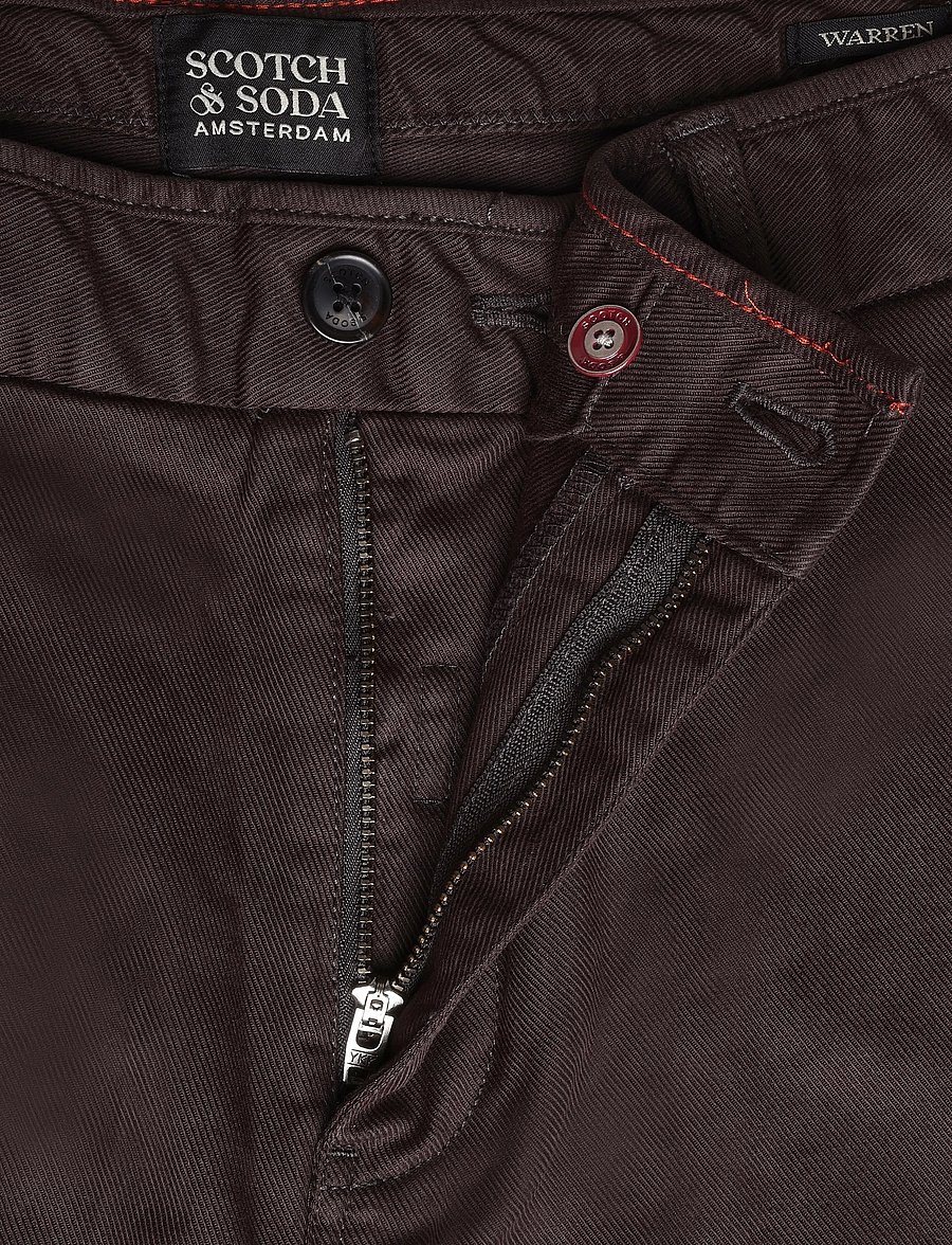 Scotch & Soda - Warren cotton-blend twill belted chino - casual byxor - raven - 2