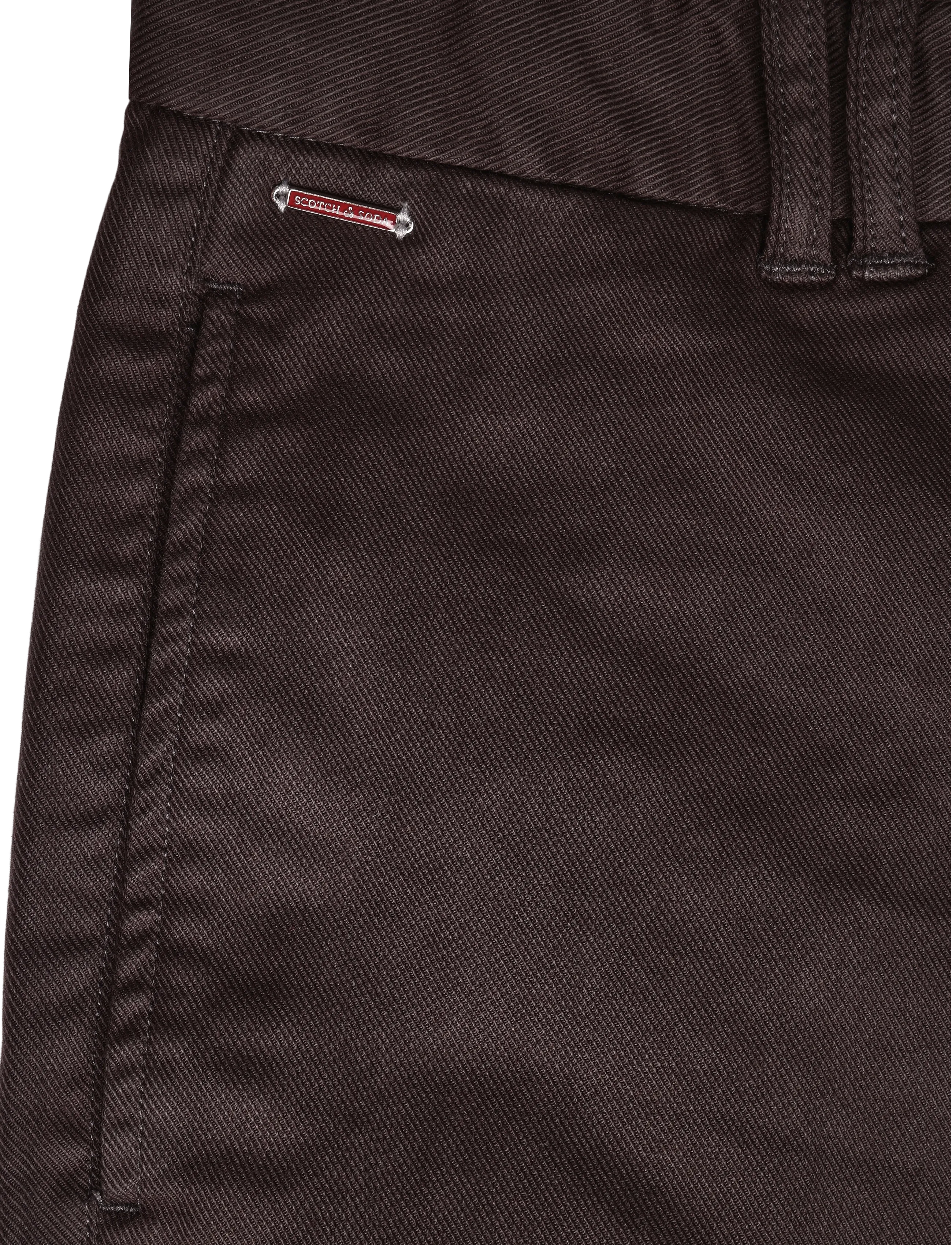 Scotch & Soda - Warren cotton-blend twill belted chino - casual byxor - raven - 3