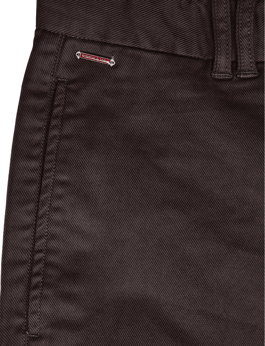 Scotch & Soda - Warren cotton-blend twill belted chino - casual byxor - raven - 3