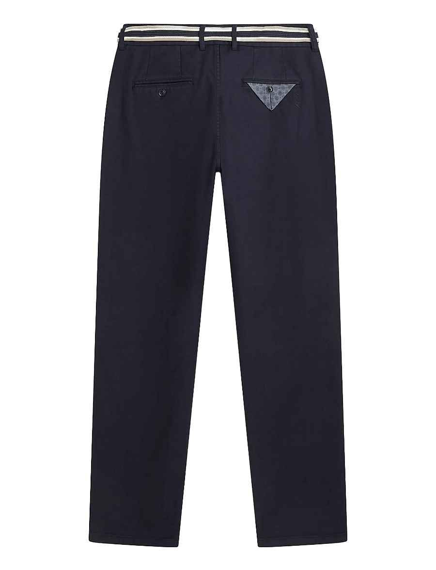 Scotch & Soda - Warren cotton blend twill belted chino - 401 sky captain - 2