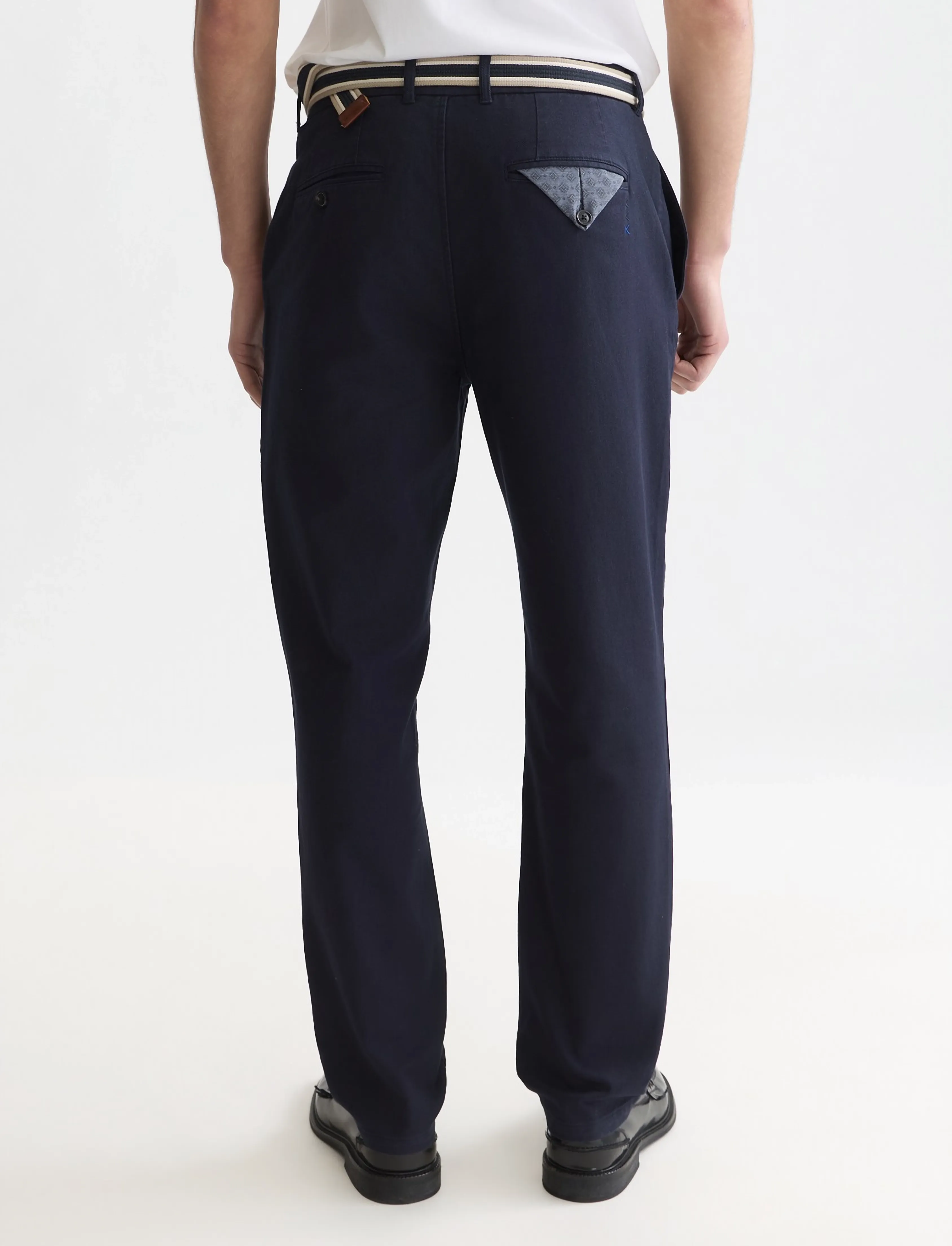 Scotch & Soda - Warren cotton blend twill belted chino - 401 sky captain - 3