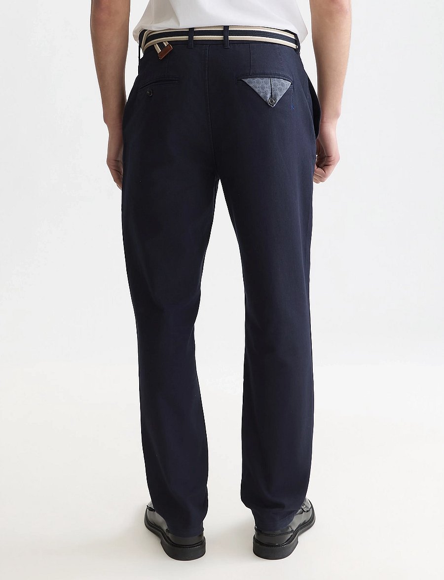 Scotch & Soda - Warren cotton blend twill belted chino - 401 sky captain - 3