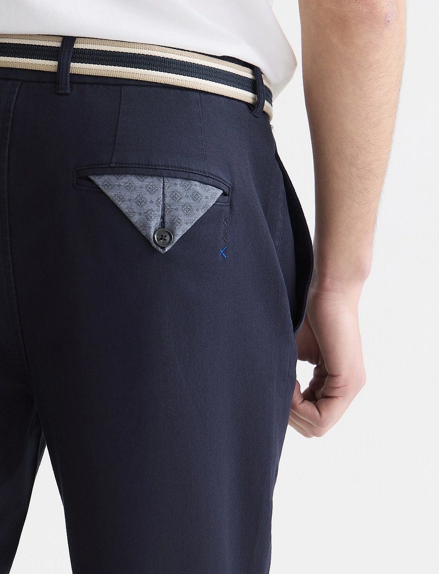 Scotch & Soda - Warren cotton blend twill belted chino - 401 sky captain - 4
