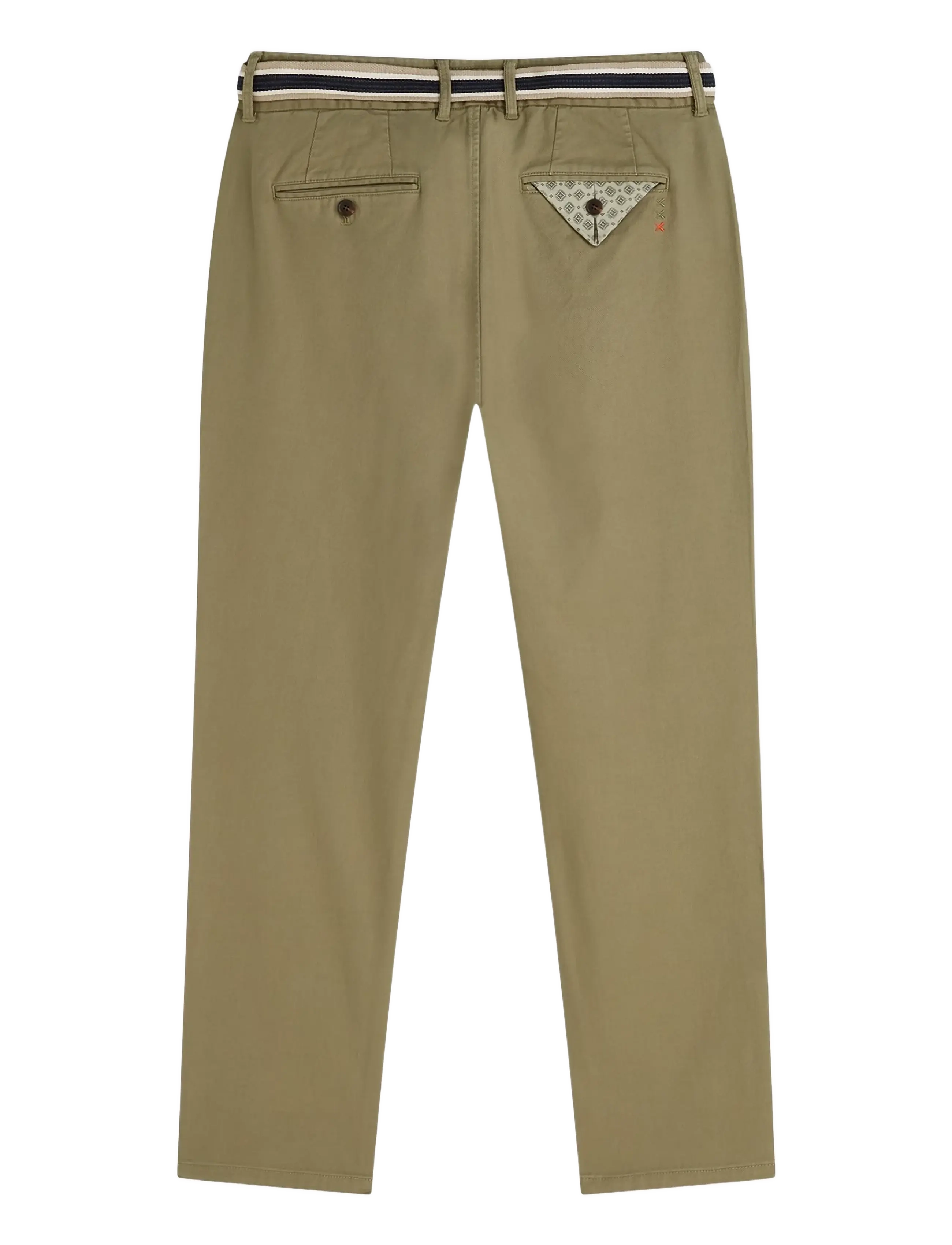 Scotch & Soda - Warren cotton blend twill belted chino - oil green - 2