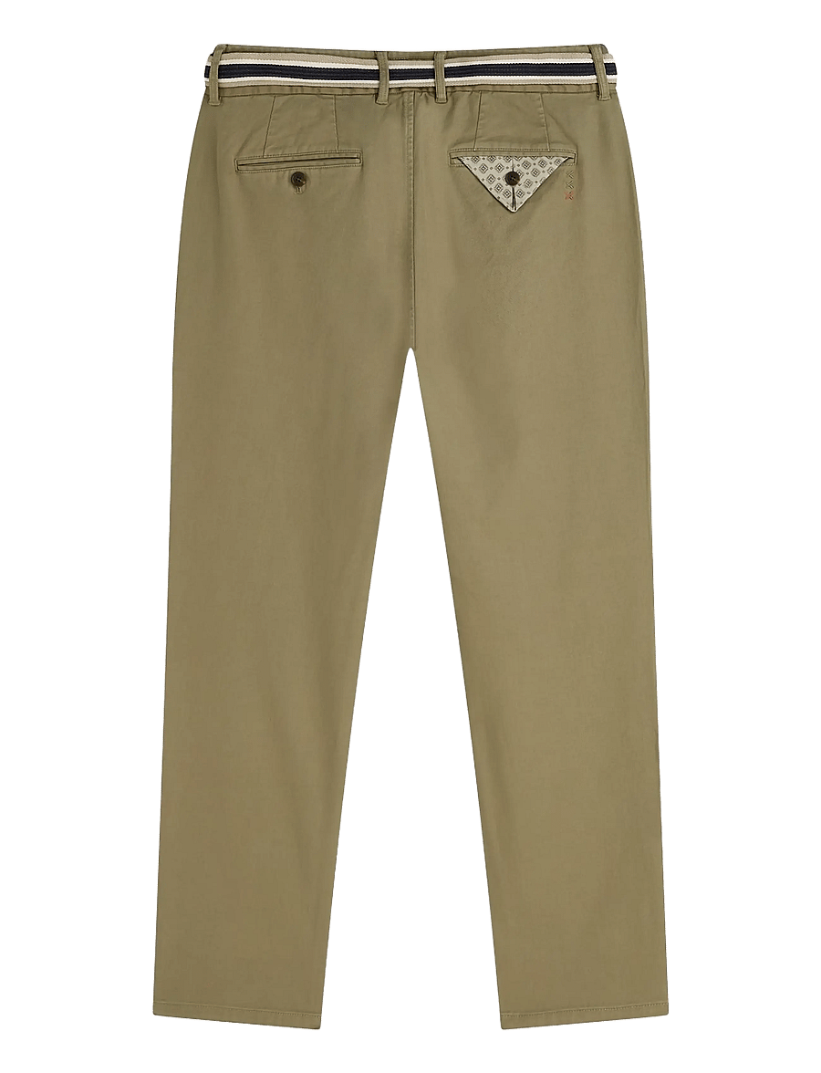 Scotch & Soda - Warren cotton blend twill belted chino - casual bukser - oil green - 2