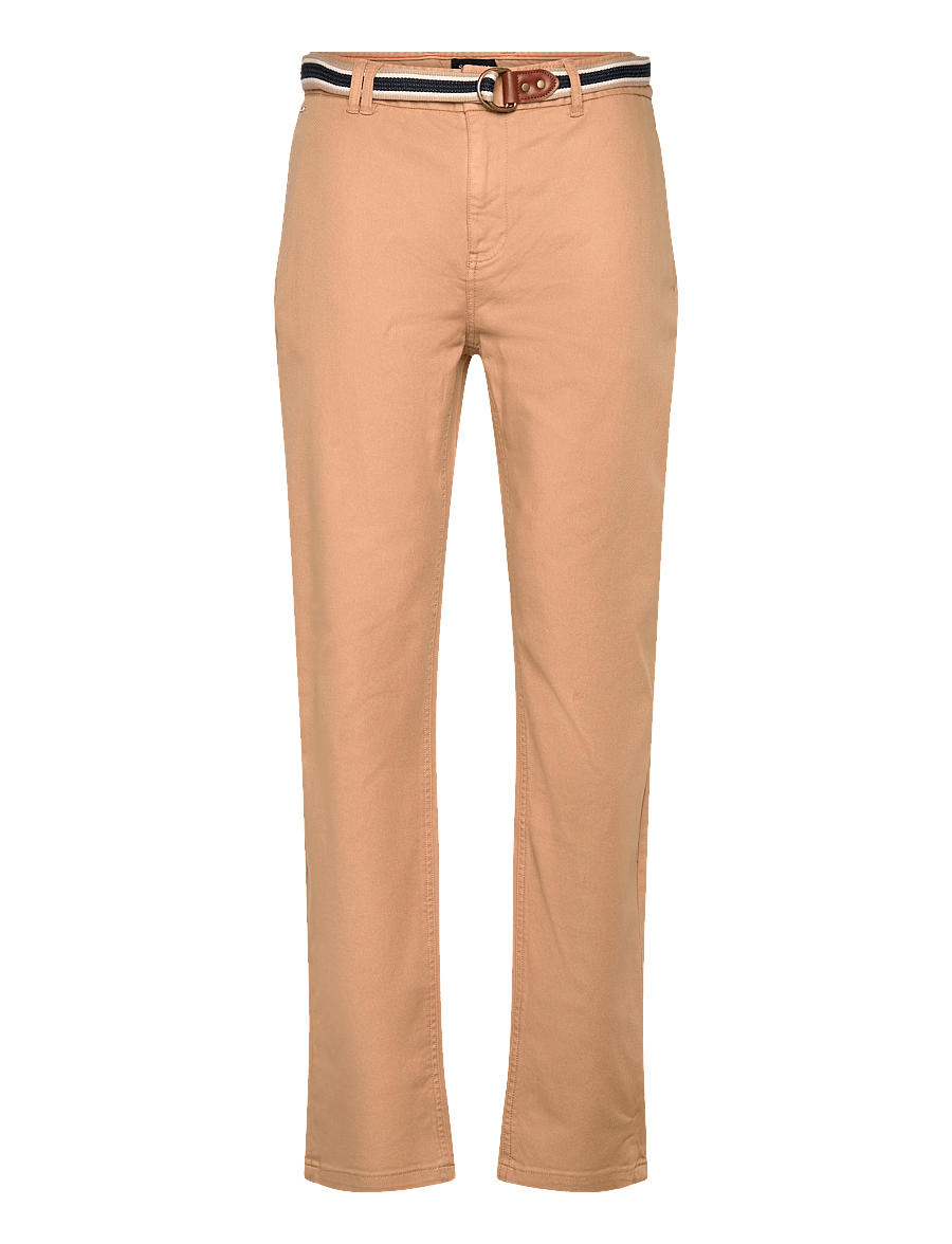 Scotch & Soda - Warren cotton blend twill belted chino - freizeithosen - travertine - 1