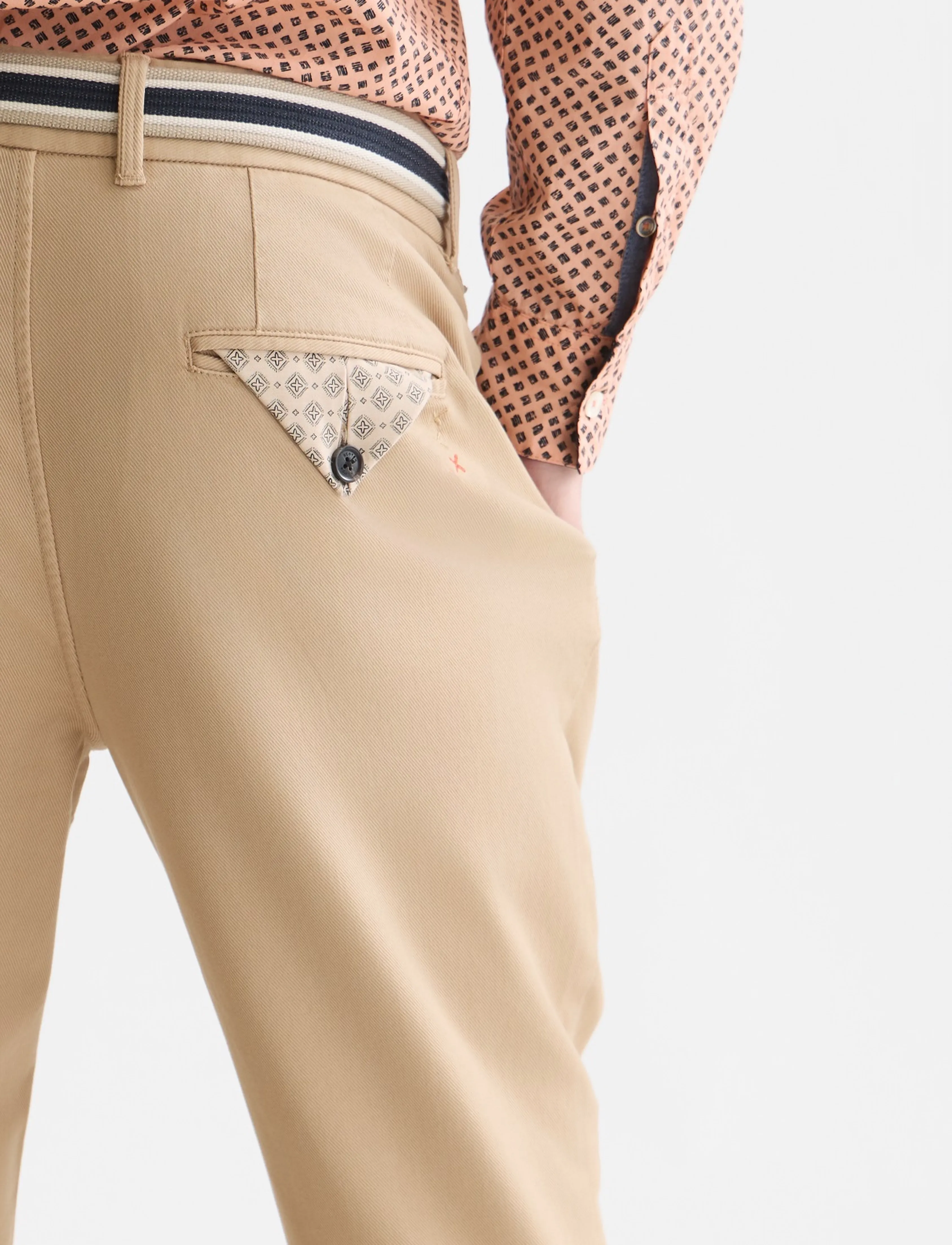 Scotch & Soda - Warren cotton blend twill belted chino - freizeithosen - travertine - 4
