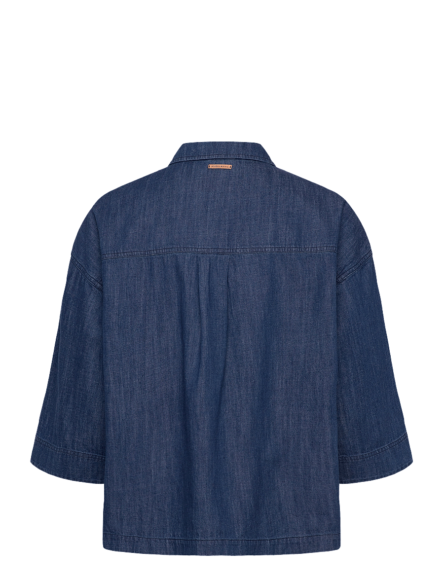 Scotch & Soda - Lightweight denim popover shirt - džinsa krekli - washed indigo - 1