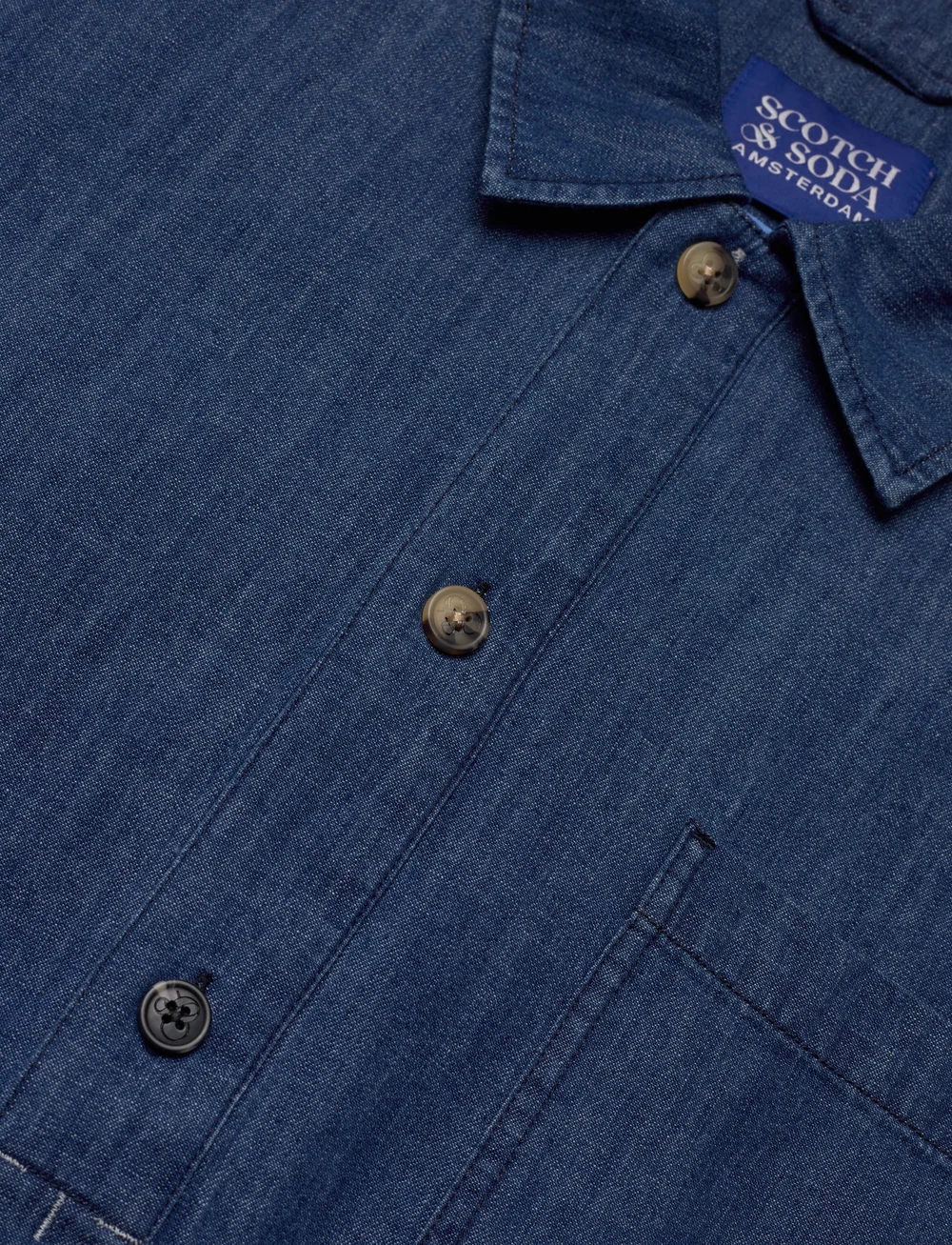 Scotch & Soda - Lightweight denim popover shirt - jeanshemden - washed indigo - 2