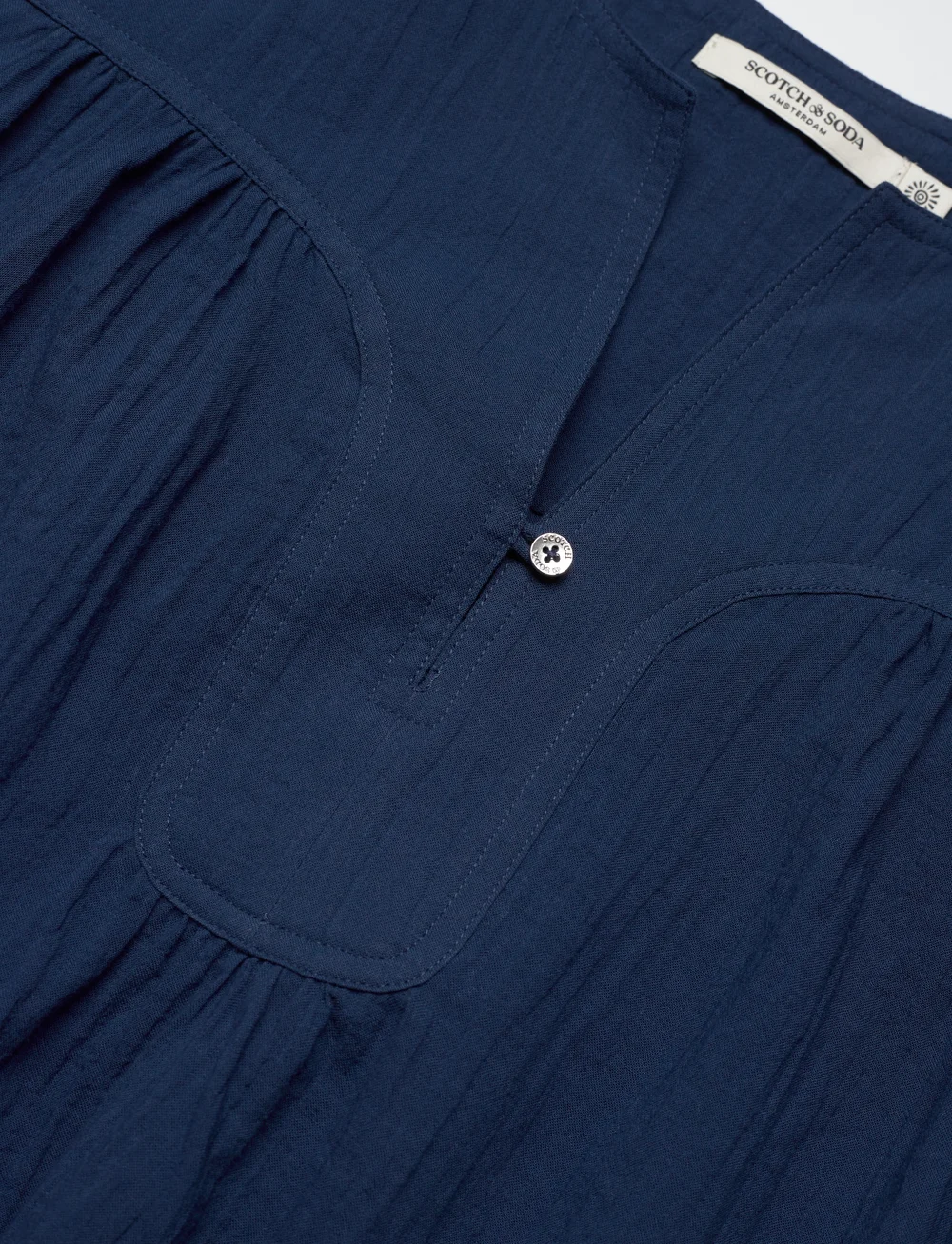 Scotch & Soda - Printed short sleeve top - kurzämlige blusen - atlantic blue - 2