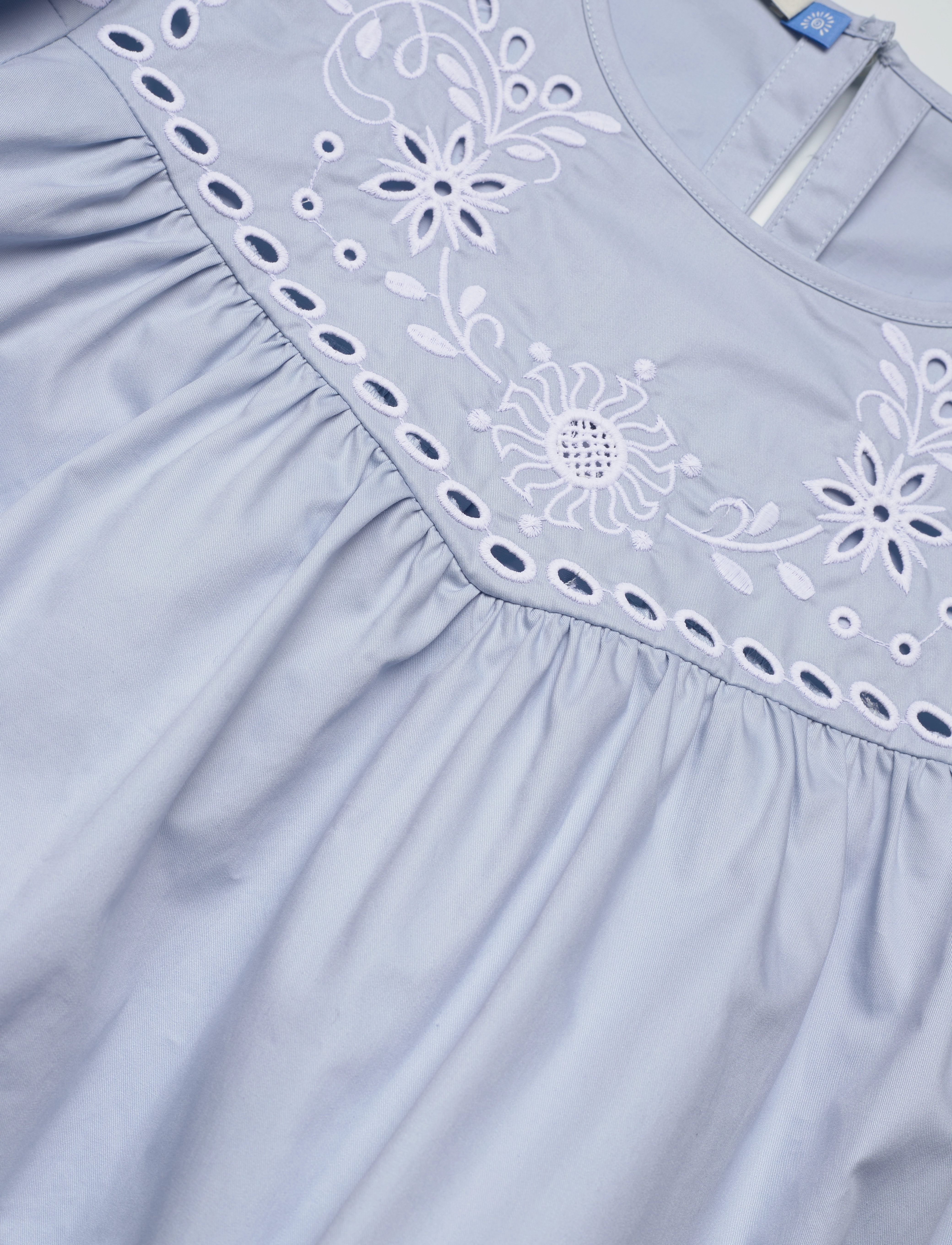 Scotch & Soda - Cotton twill embroidered top - shirting blue - 2