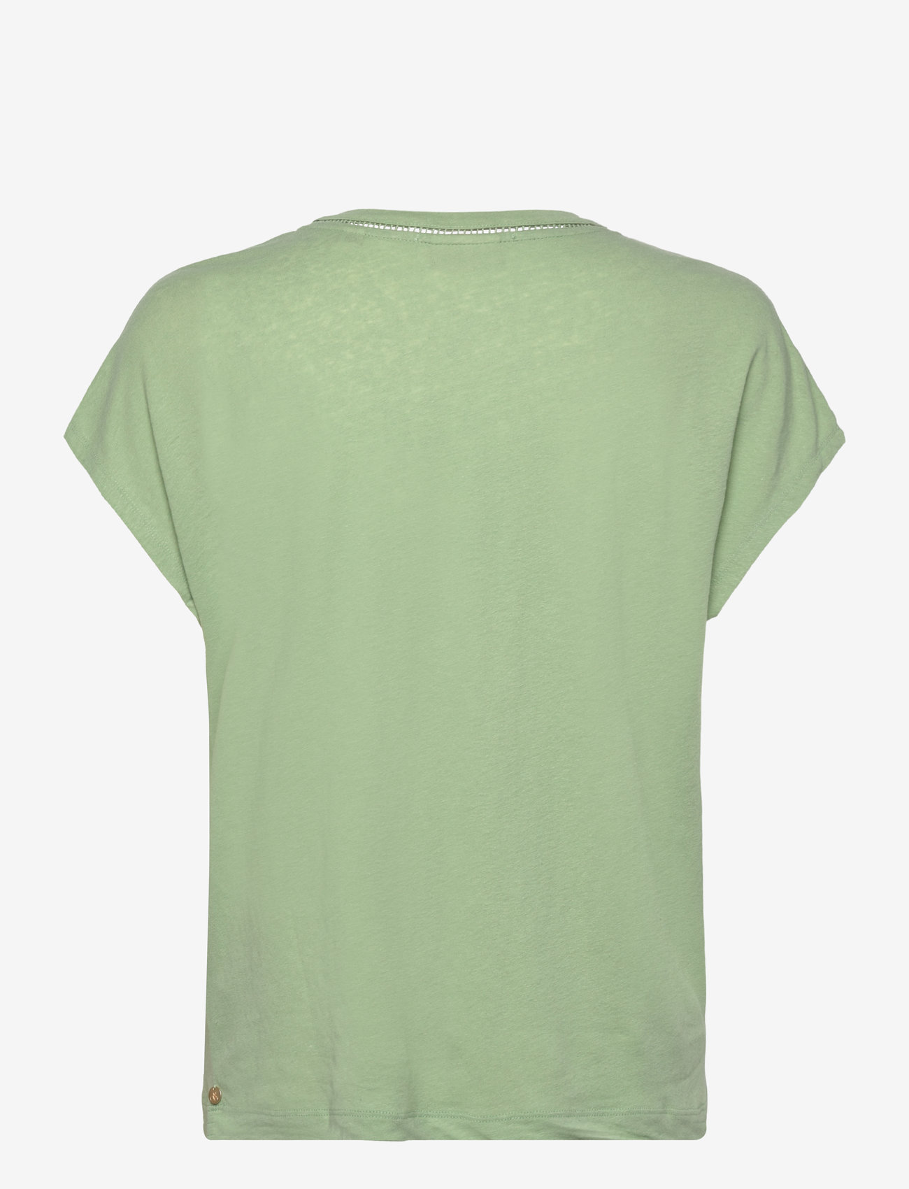 Scotch & Soda - Cotton linen V-neck T-shirt - t-paidat - pistachio - 1