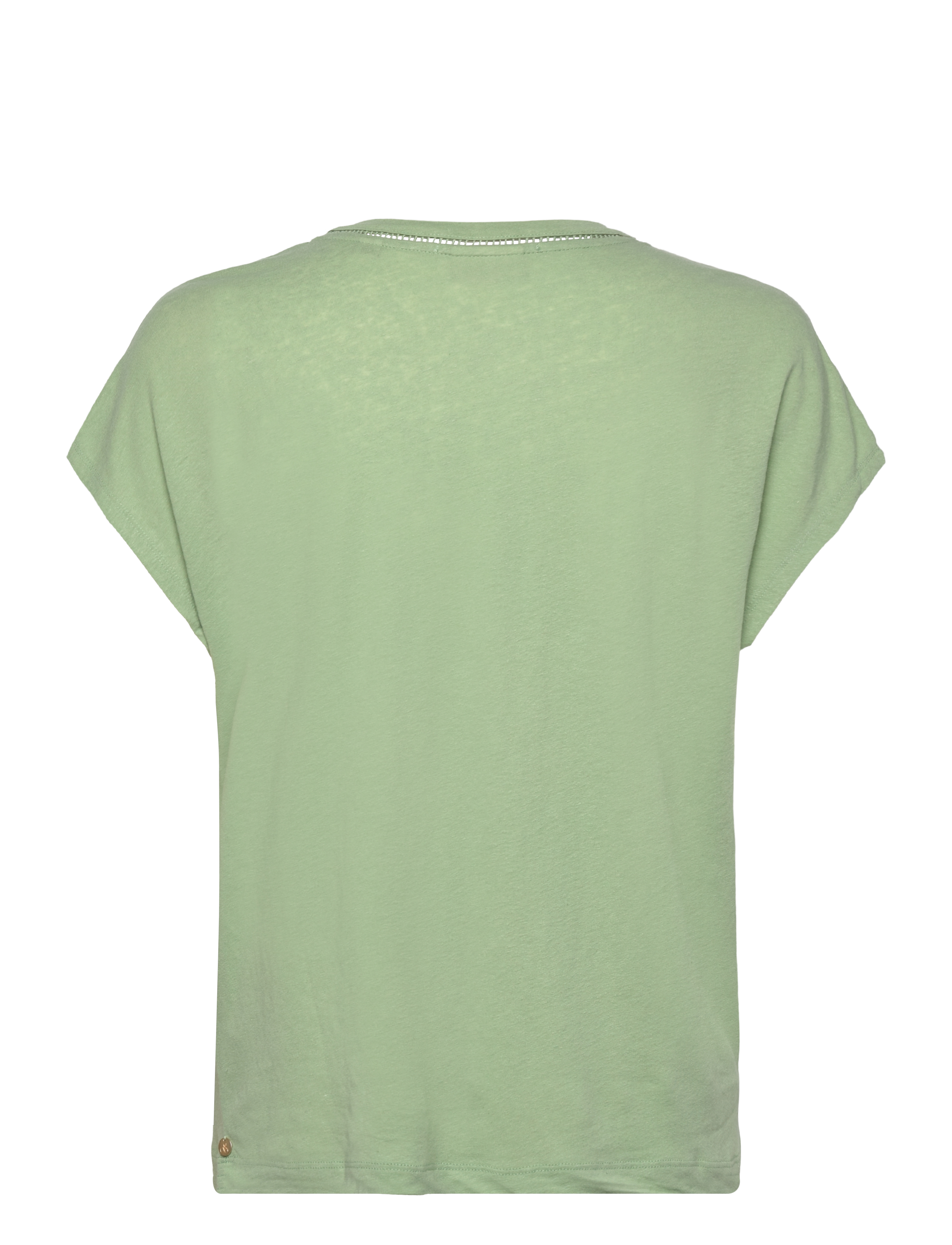 Scotch & Soda - Cotton linen V-neck T-shirt - t-shirty - pistachio - 1