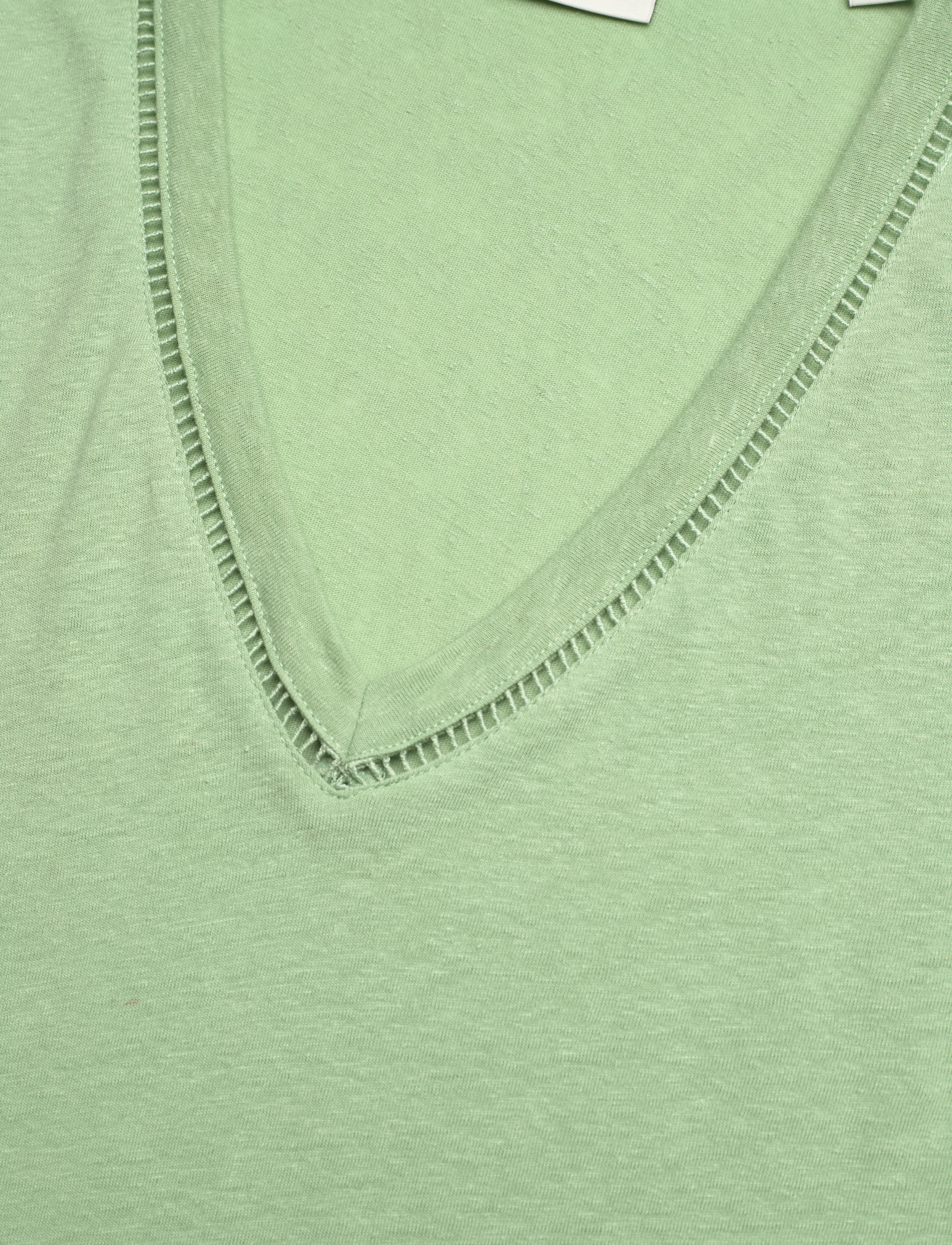 Scotch & Soda - Cotton linen V-neck T-shirt - t-shirty - pistachio - 2