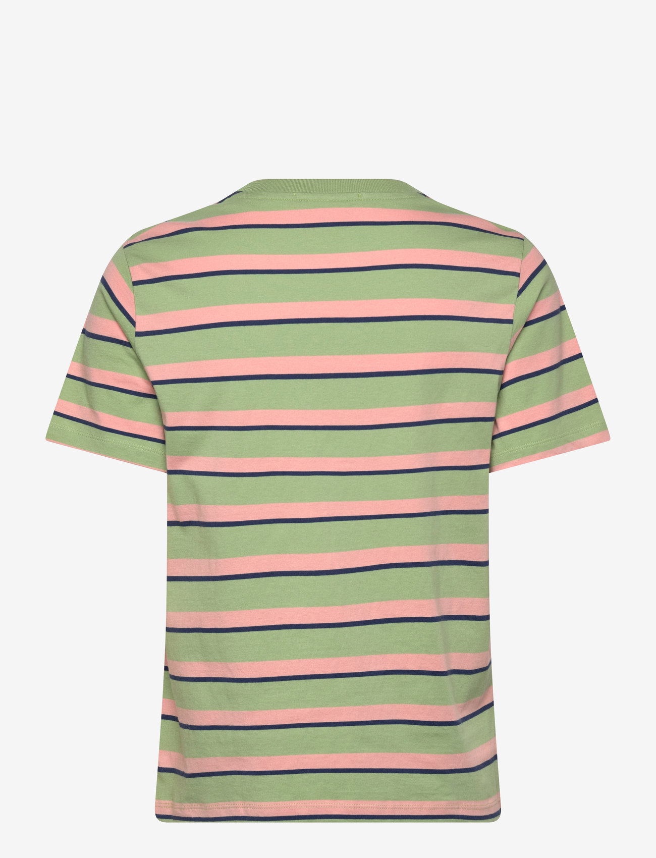Scotch & Soda - Yarn dye striped regular fit T-shirt - t-shirts - pistacchio/ peach stripe - 1