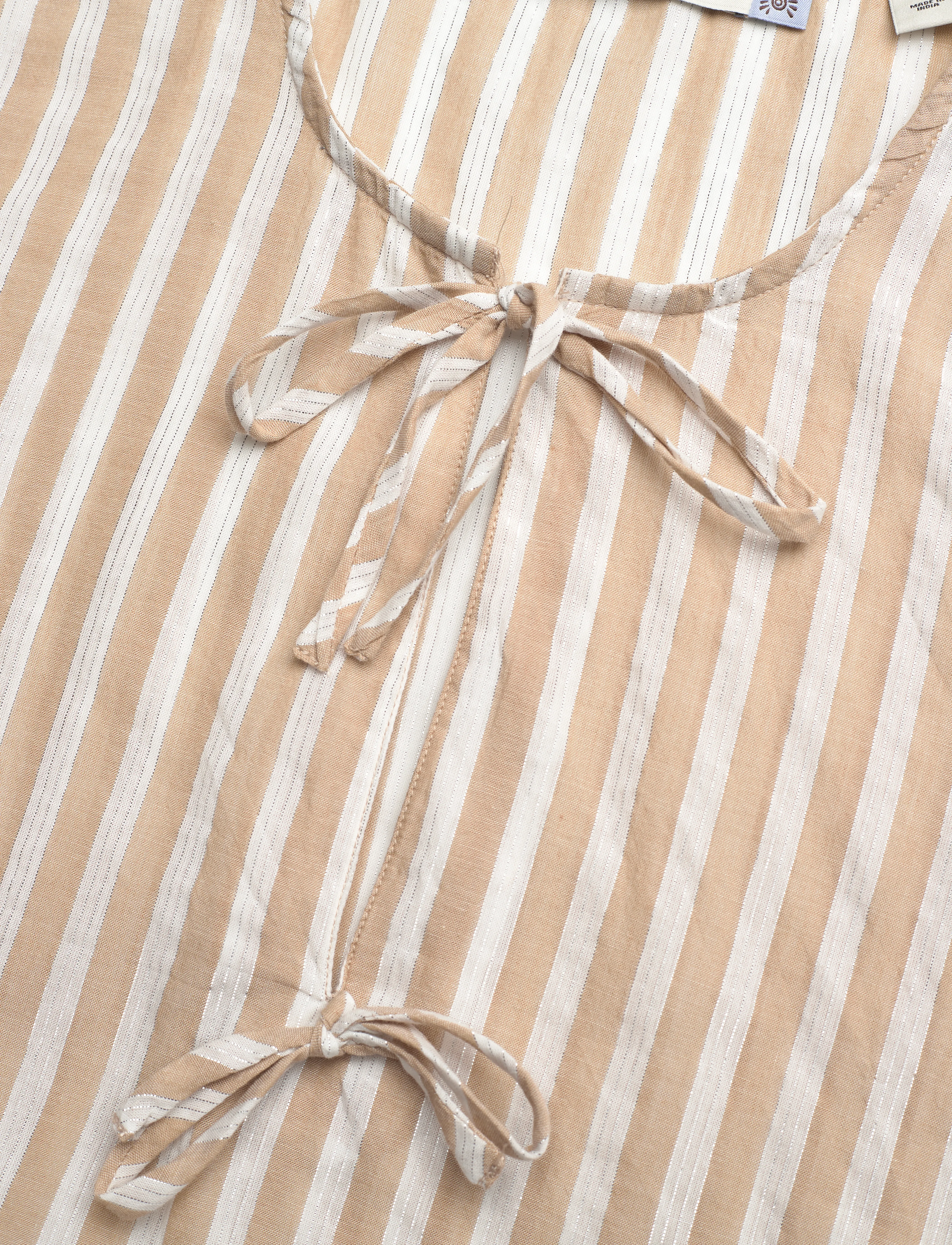 Scotch & Soda - Bow Details Top - varrukateta pluusid - desert sand stripe with lurex - 2