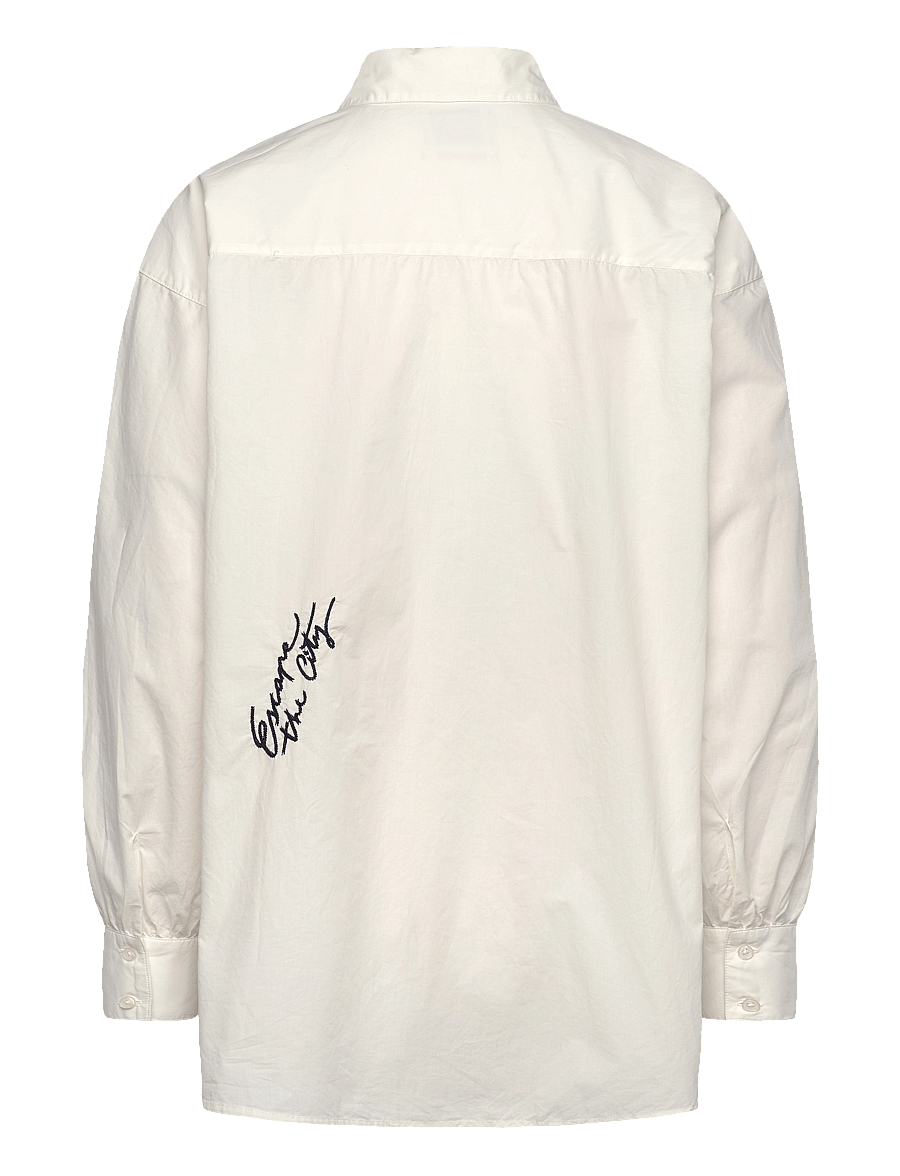 Scotch & Soda - Embroidered poplin shirt - chemises à manches longues - white - 1