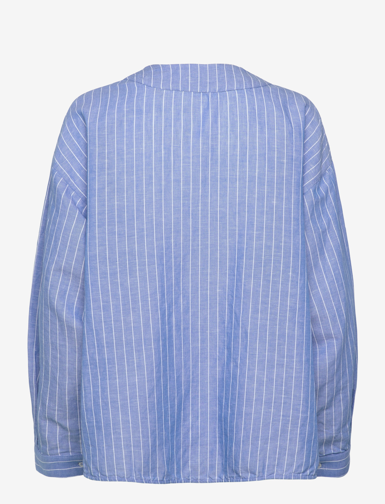 Scotch & Soda - Cotton Linen bib shirt - linneskjortor - blue and white pin stripe - 1