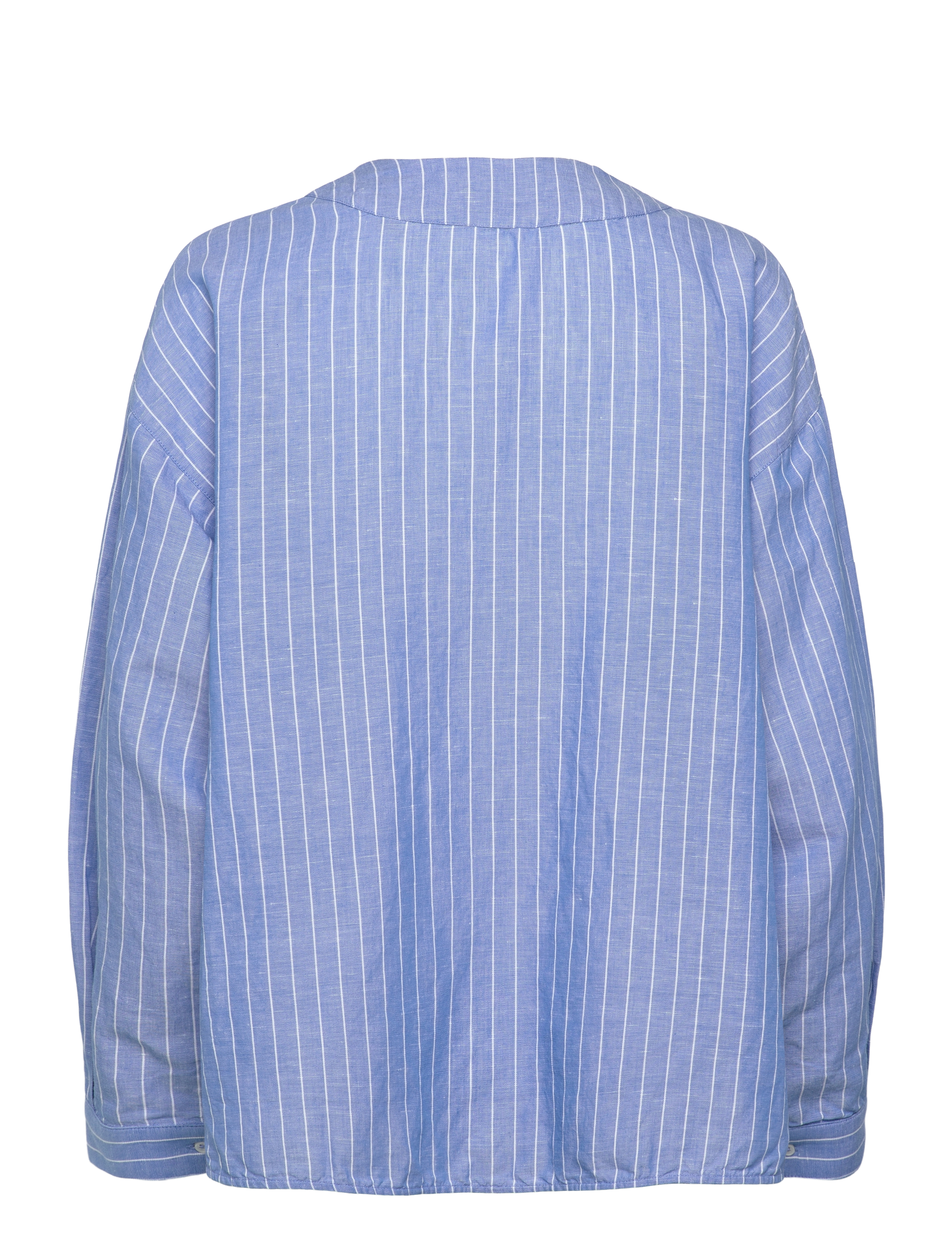 Scotch & Soda - Cotton Linen bib shirt - linased särgid - blue and white pin stripe - 1