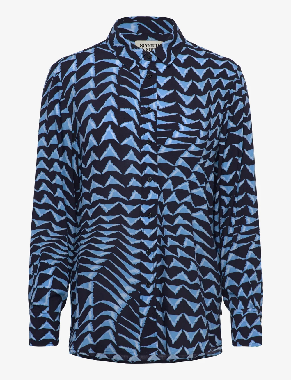 Scotch & Soda - Printed relaxed fit shirt - long-sleeved shirts - house of mirrors blue - 0