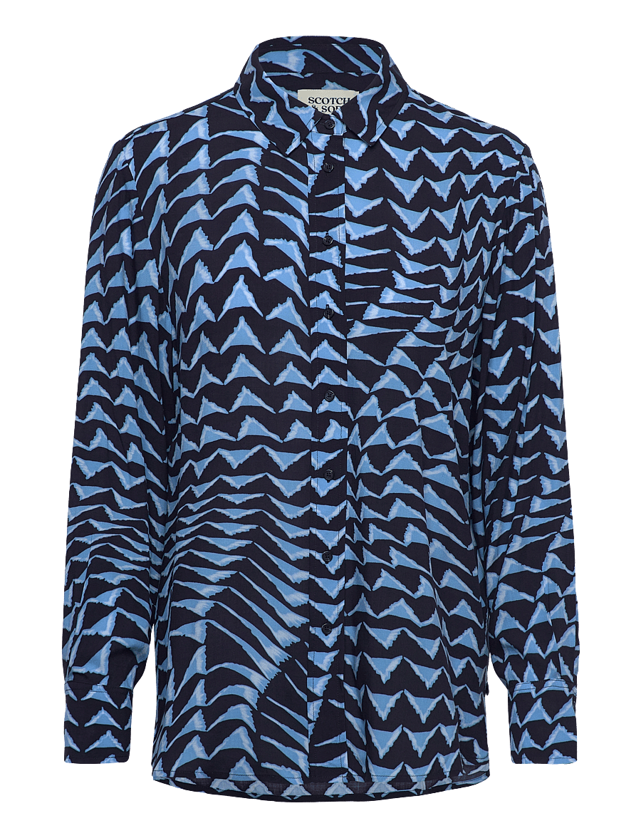 Scotch & Soda - Printed relaxed fit shirt - pikkade varrukatega särgid - house of mirrors blue - 0