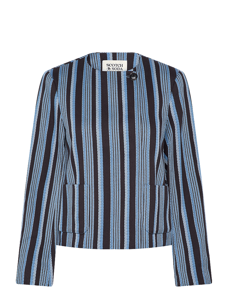 Scotch & Soda - Textured stripe casual blazer - korta kavajer - lunar pier stripe - 0