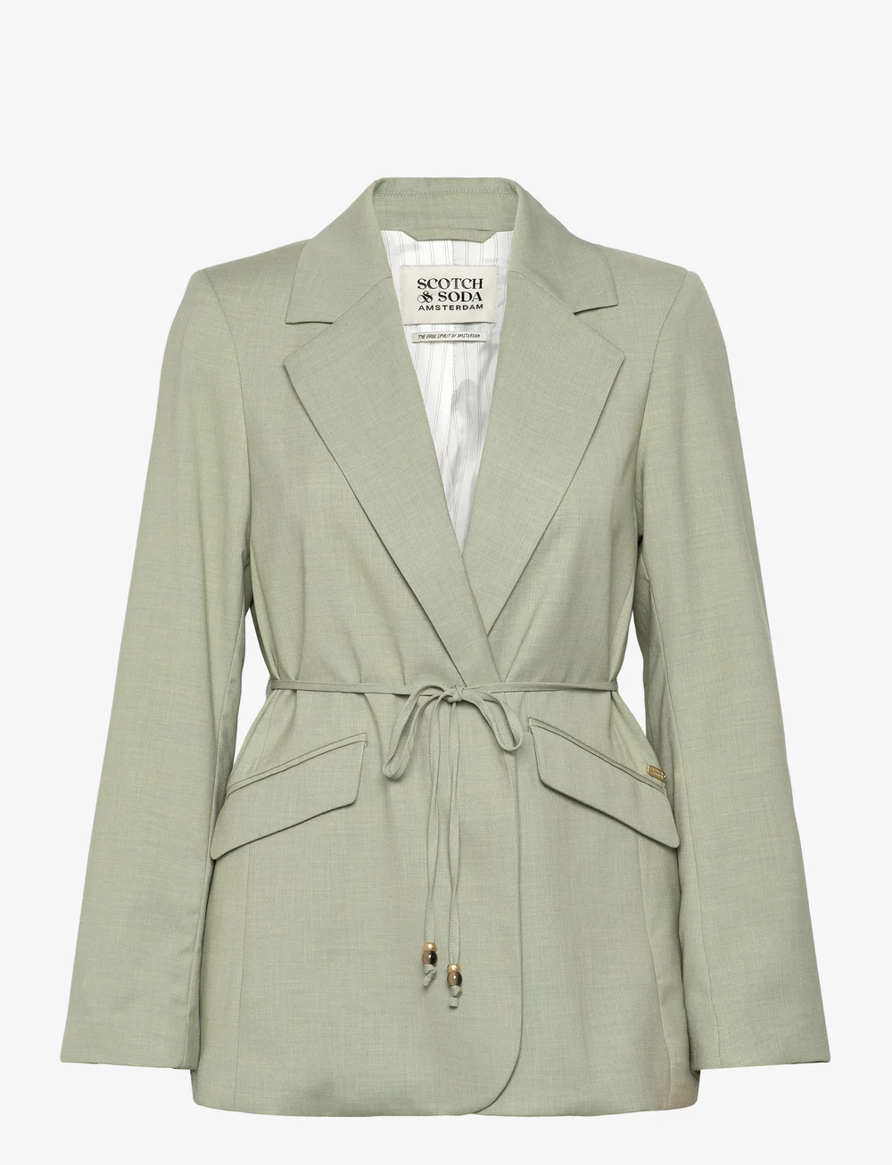 Scotch & Soda - Drapey belted blazer - blazere med bælte - pistachio - 0
