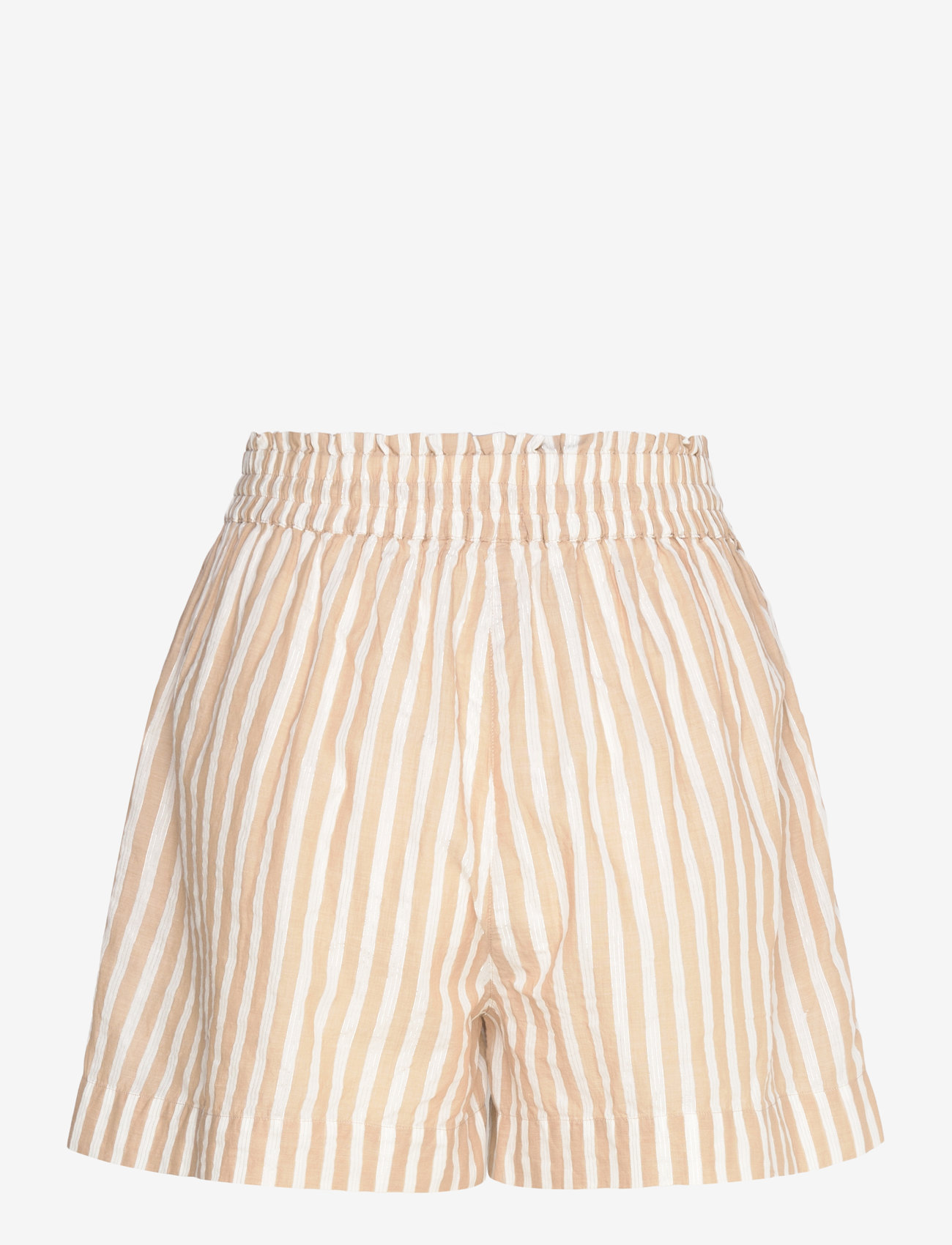 Scotch & Soda - High rise Lurex stripe printed shorts - afslappede shorts - desert sand stripe with lurex - 1
