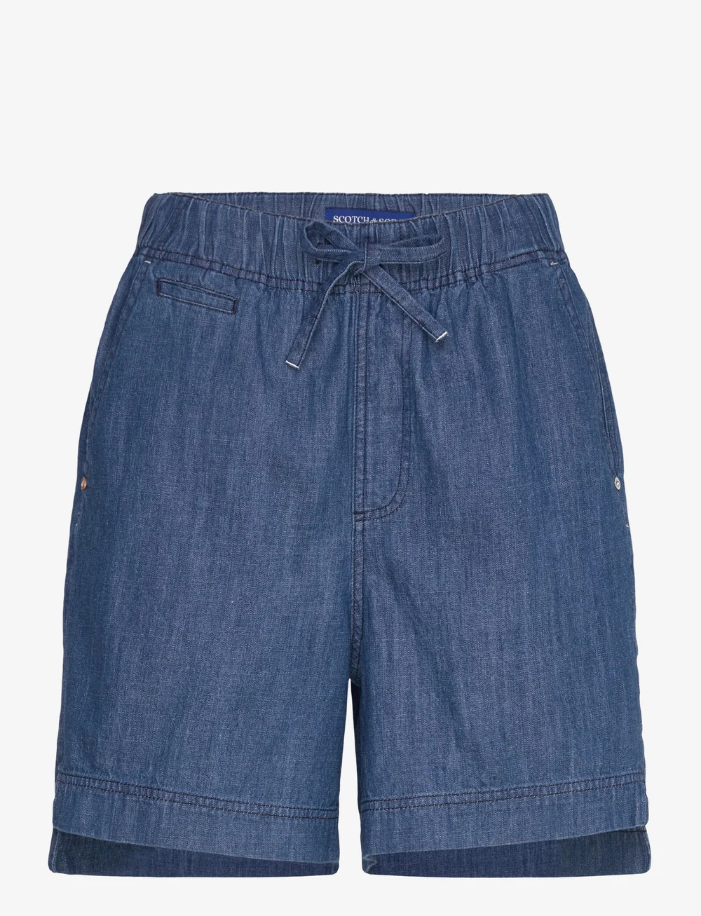 Scotch & Soda - Sporty utility short in lightweight denim — Washed Indigo - casual shorts - washed indigo - 0
